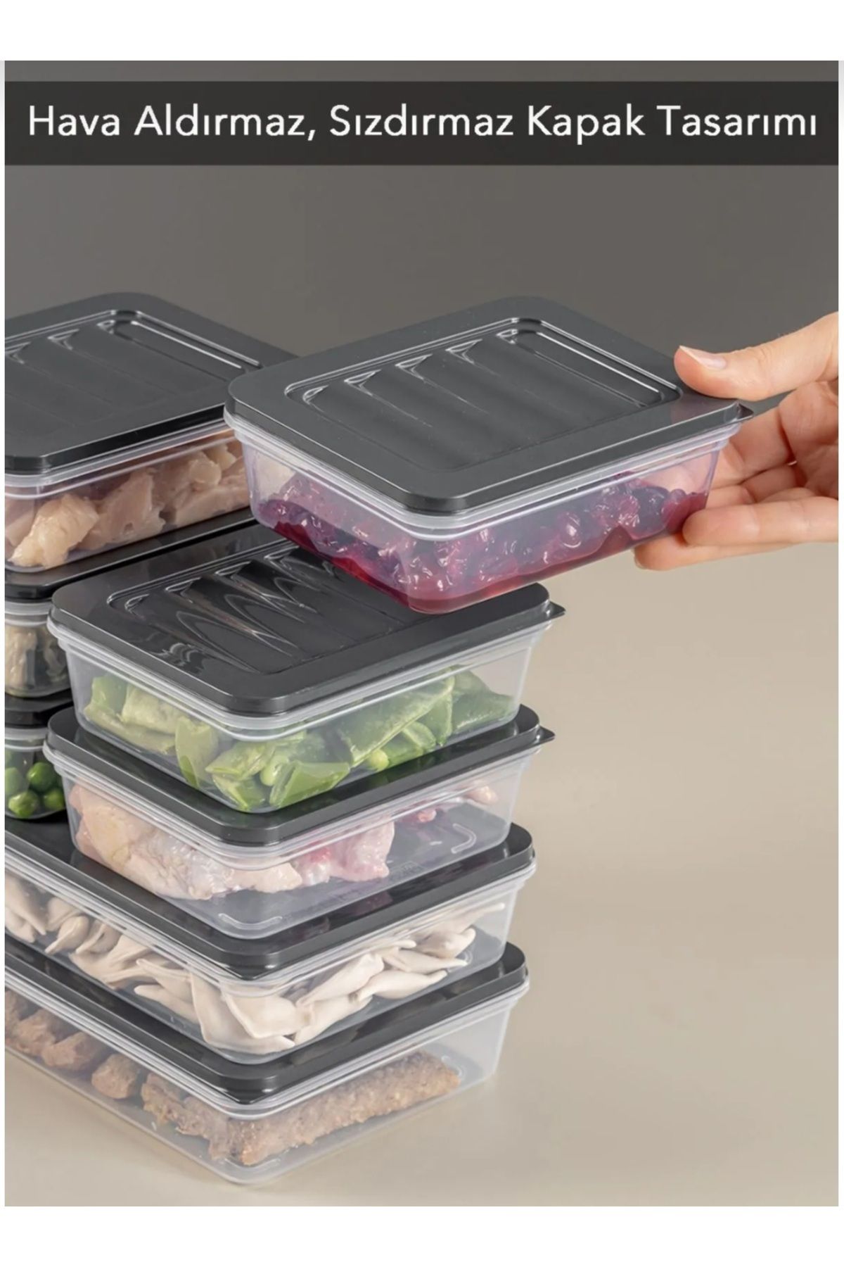 VİZYON-Refrigerator Organizer Set Fridge Organizer Storage Container Diffuse Compatible Storage Container 2