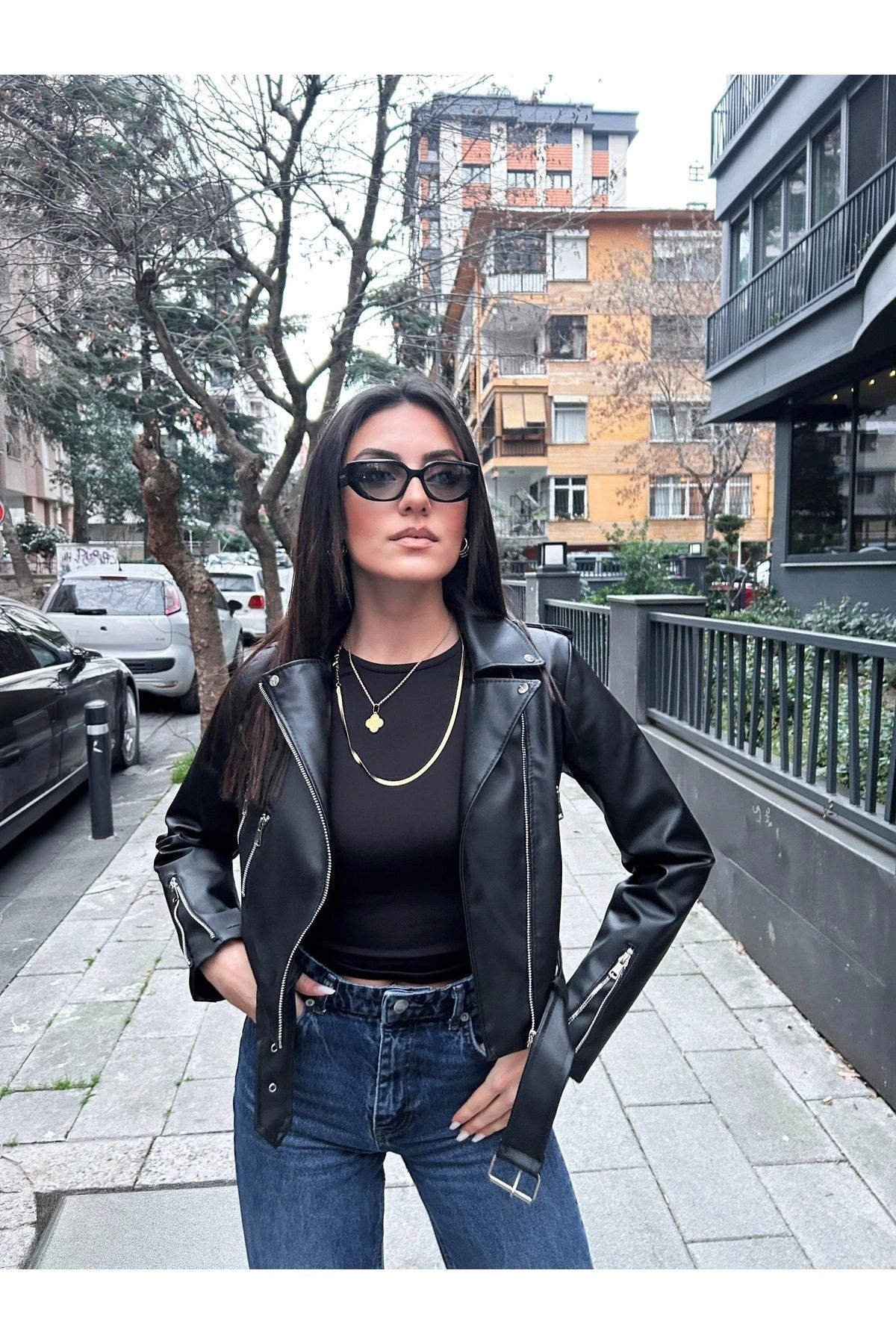 YERTEKS-Damen Lederjacke Seamless 4