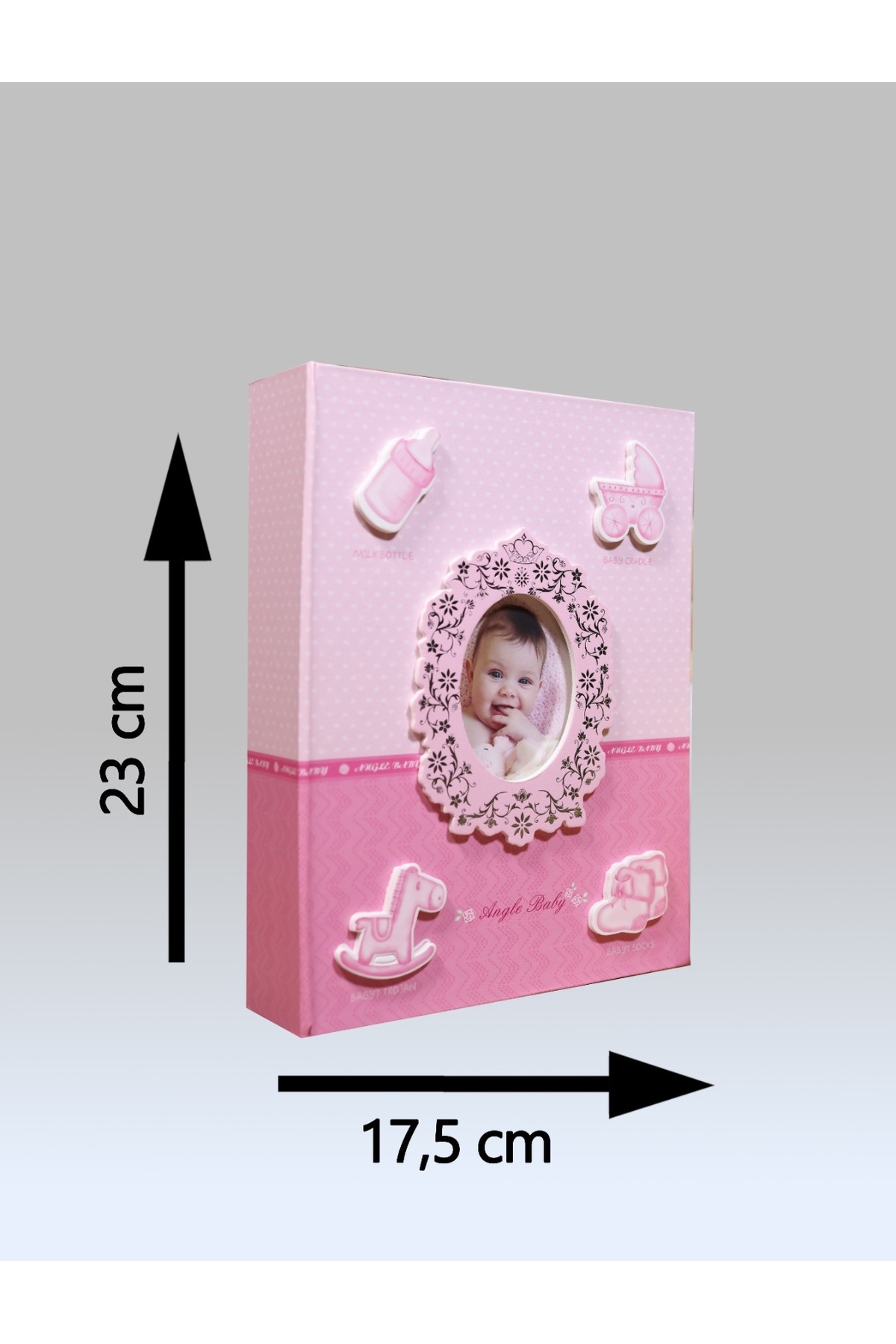 NRCN 10x15cm 200’lük Pencereli Bebek Fotoğraf Albümü Pembe fotoğrafı 5 (önizleme)