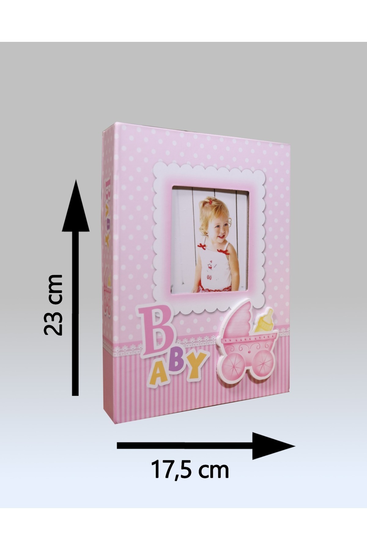 NRCN 10x15cm 200’lük Pencereli Bebek Fotoğraf Albümü Pembe fotoğrafı 4 (önizleme)