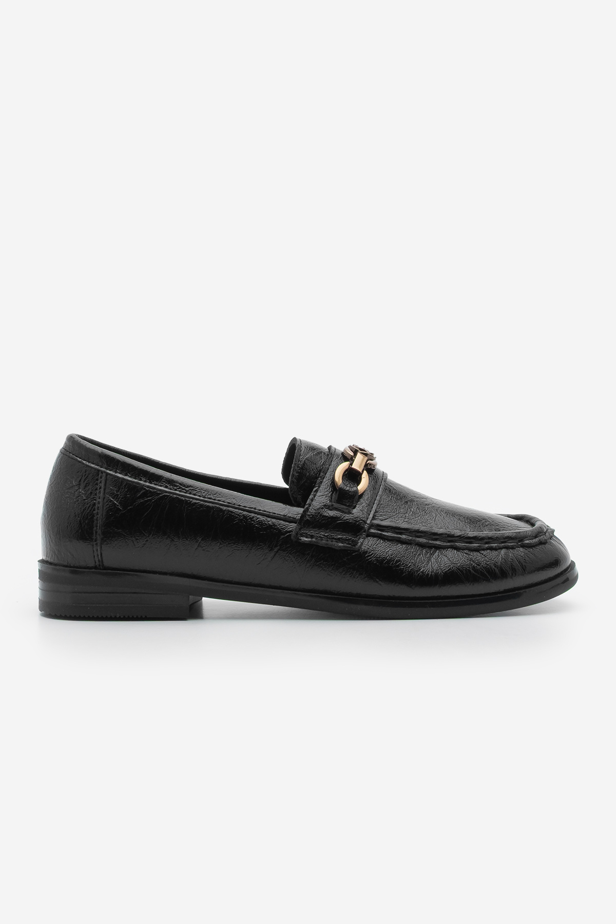 Marjin-Damen Loafer Blunt Toe Schnalle Freizeitschuhe Barfin Schwarz 3