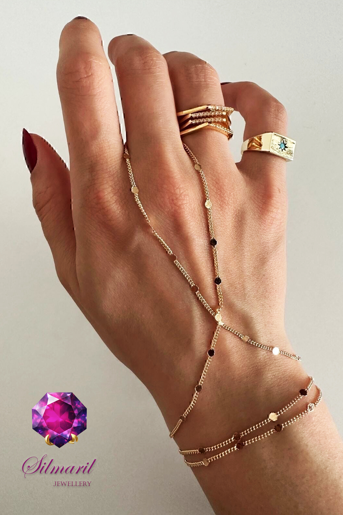 Altın Renk Paslanmaz Çelik Şahmeran – 316L Stainless Steel - Gold Pullu İnce Zincir — Silmaril Store (2)