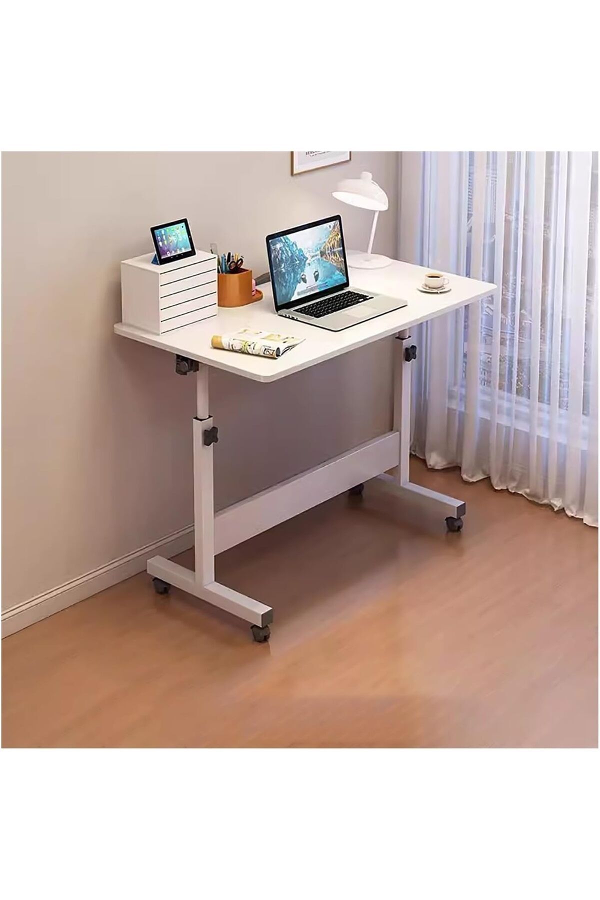 Generic-Adjustable Standing Desk, C-Shaped Side Table Sofa End Desk, Height Adjustable Mobile Table, Table P 1