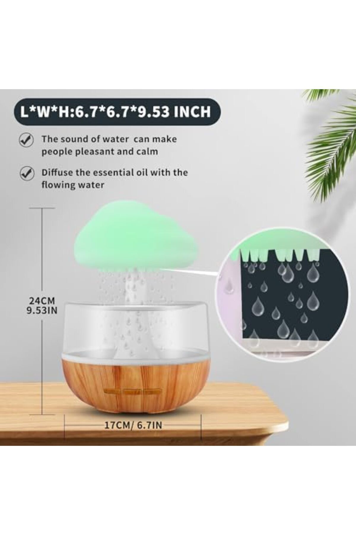 Generic-Rain Cloud Humidifier, Rain Cloud Night Light, Diffuser Humidifier with 7 Colours LED Lights/Humidif 6