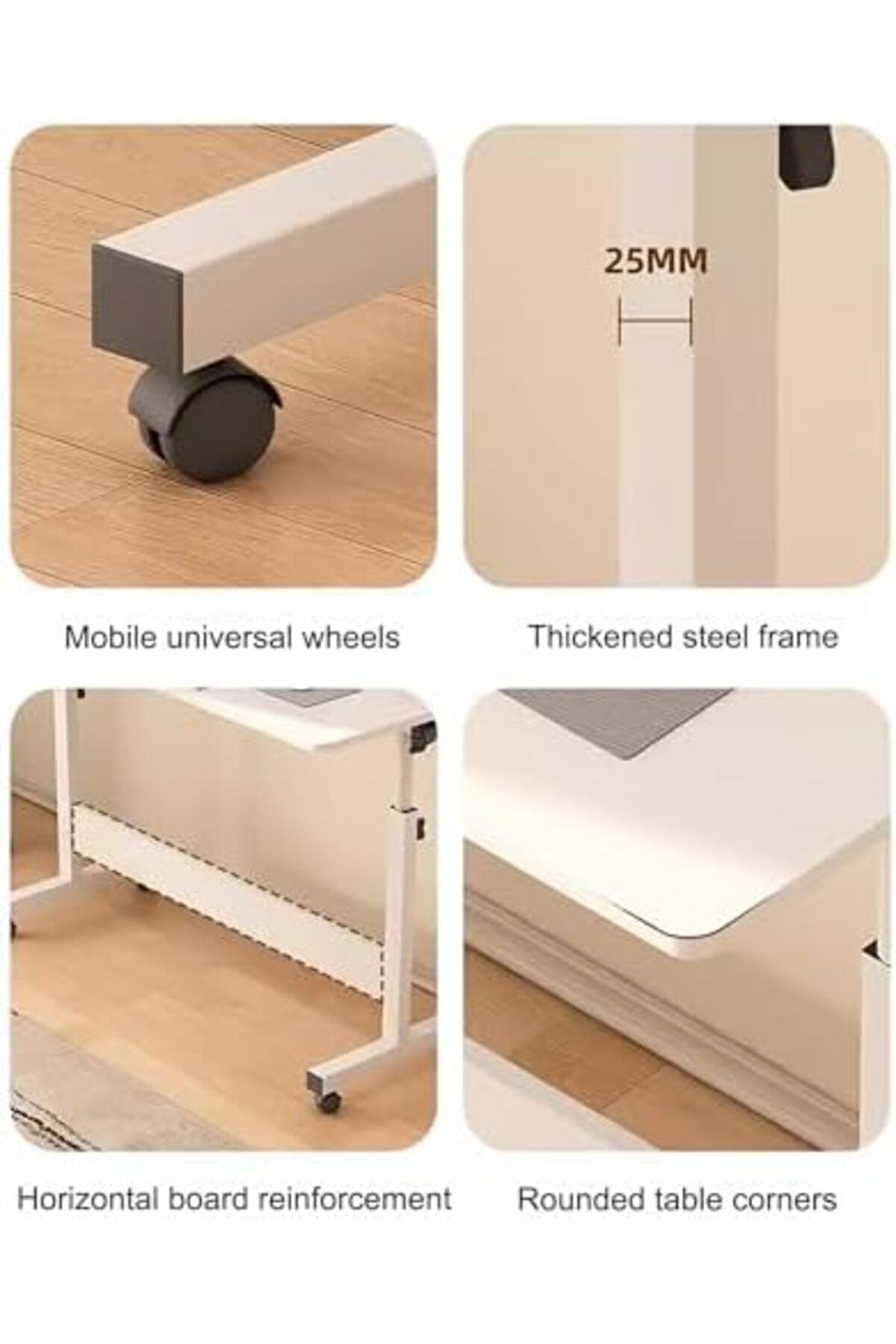 Generic-Adjustable Standing Desk, C-Shaped Side Table Sofa End Desk, Height Adjustable Mobile Table, Table P 6
