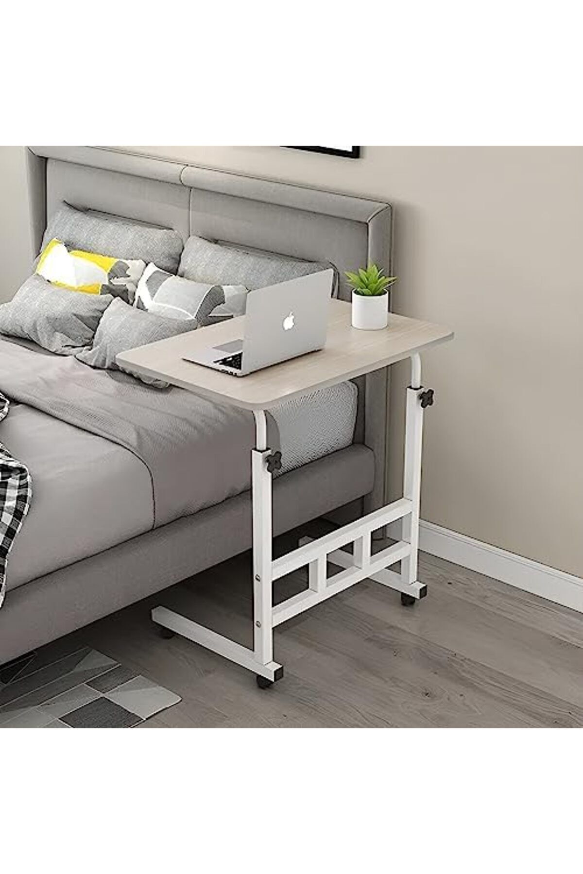 Generic-Upgraded Metal Base Adjustable Movable Desktop Computer Mobile Laptop Desk Home And Offic 2