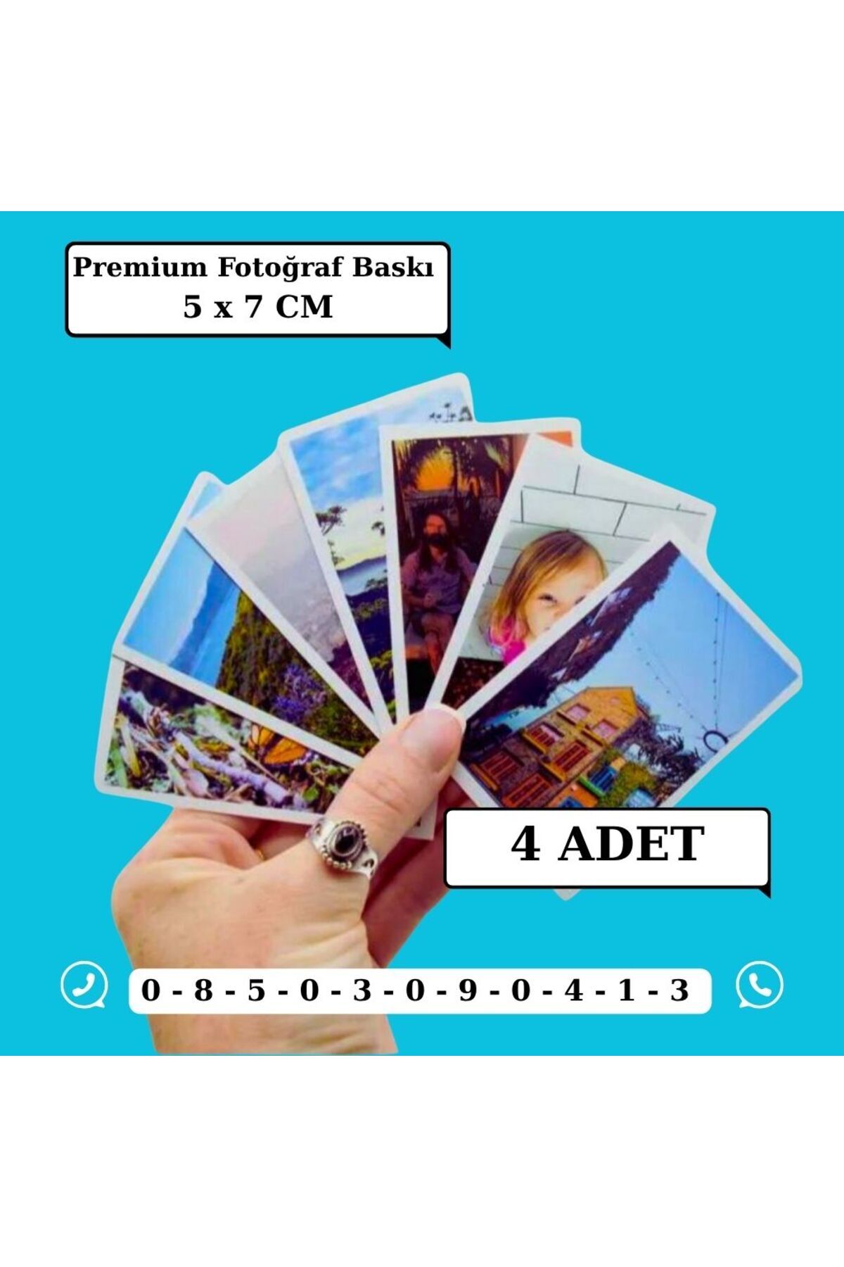 Mementoboxes Kişisel Premium Fotoğraf Baskısı 4 Adet (5x7 cm) Telefon Kılıfında Kullanılabilir.