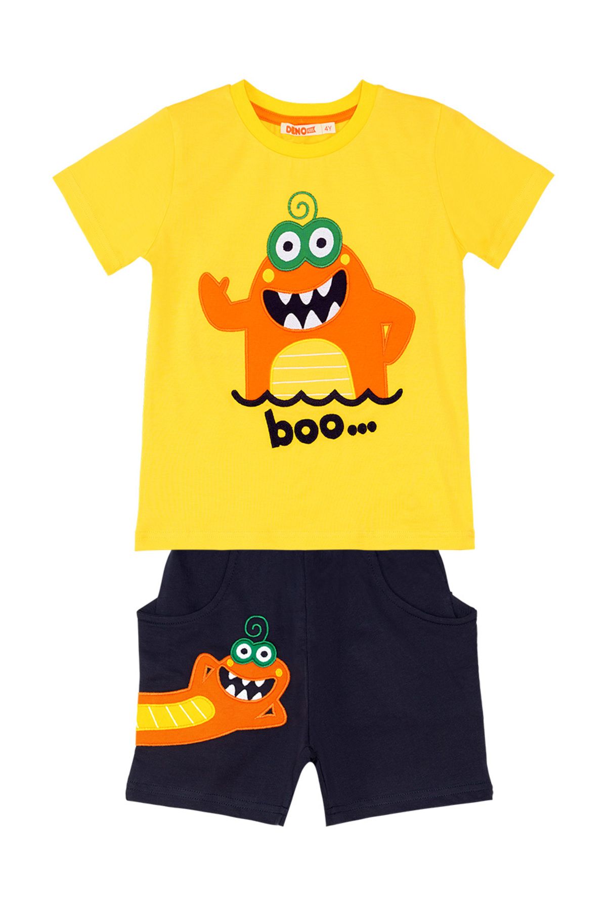 Denokids-Boy's Lake Monster Summer T-shirt and Shorts Set 3