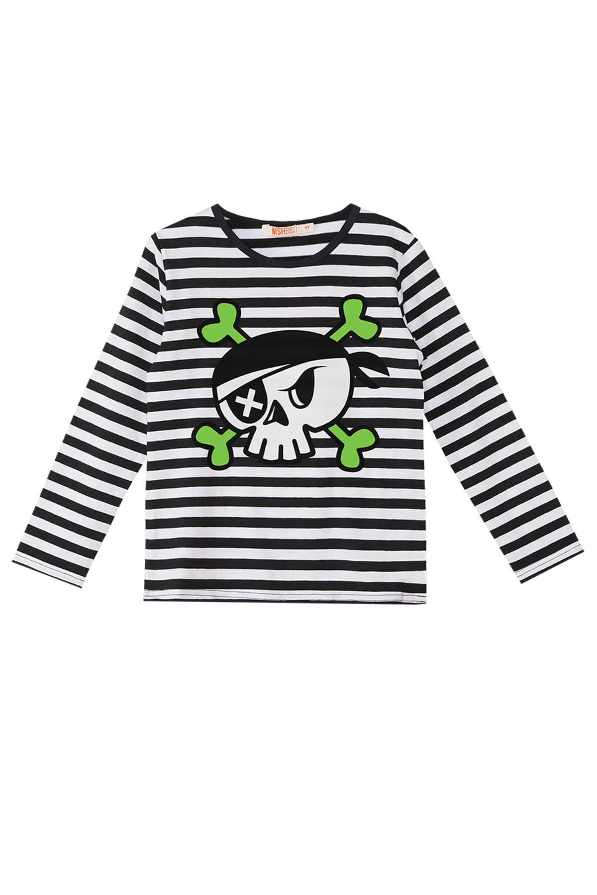 MSHB&G-Χειμερινό κοστούμι για αγόρι - T-shirt και παντελόνι με ριγέ κεφαλή πειρατών 5
