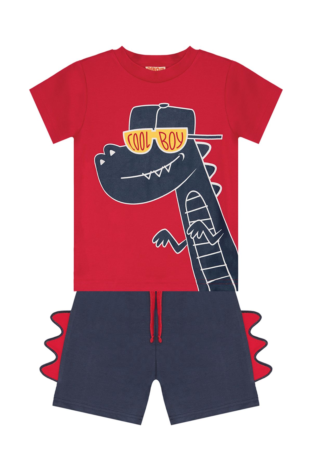 Denokids-Cooles Dino Jungen Sommer T-Shirt Shorts Set 3