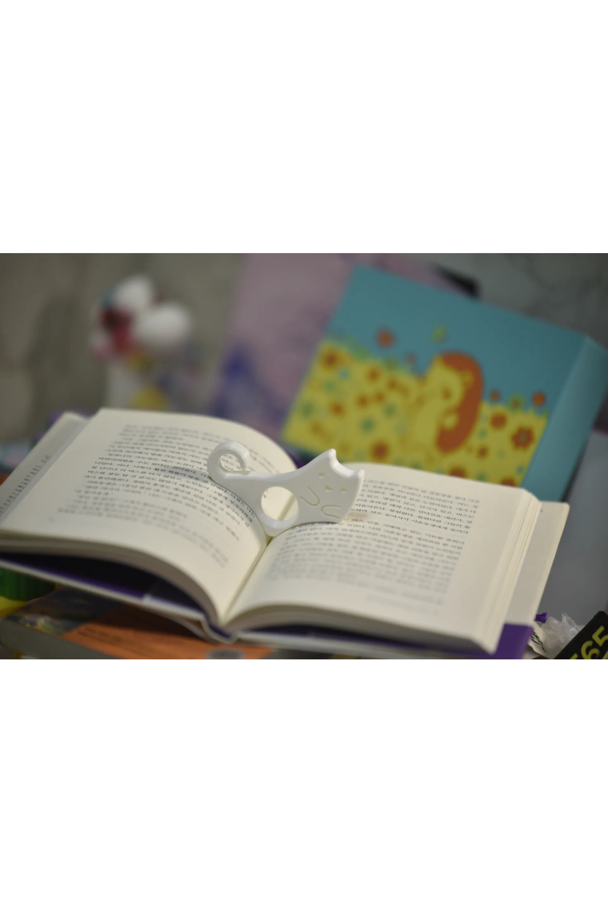 PUREYSMA Kedi Tasarımlı Kitap Tutucu Yüzük | Sayfa Açık Tutucu | Okuma Yardımcısı | Parmak Sayfa Sabitleyici