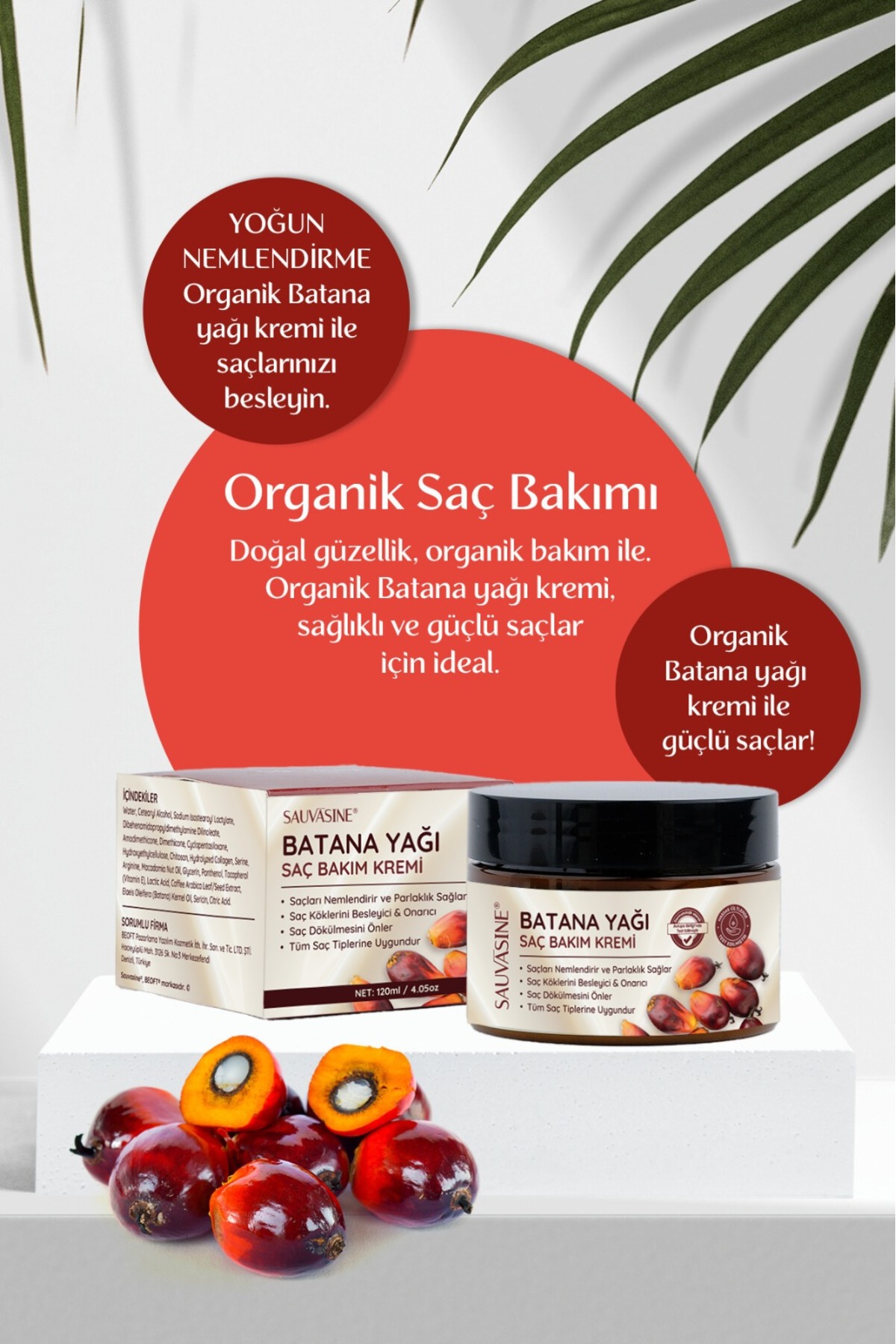 Batana Oil (Batana Yağı) Saç Bakım Kremi 120 ml | Organik Batana Yağı & Kolajen Destekli — BTSBYK120 — تصویر 3 از 8