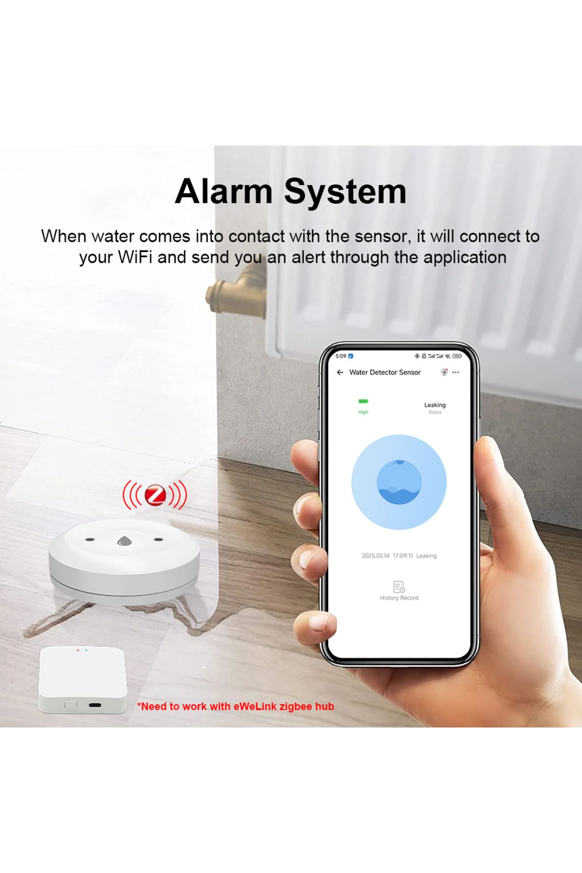 Choice-Zigbee Water Sensor Leak Flood Detector App Remote Monitoring For Kitchen/bathroom Support Home A... 4