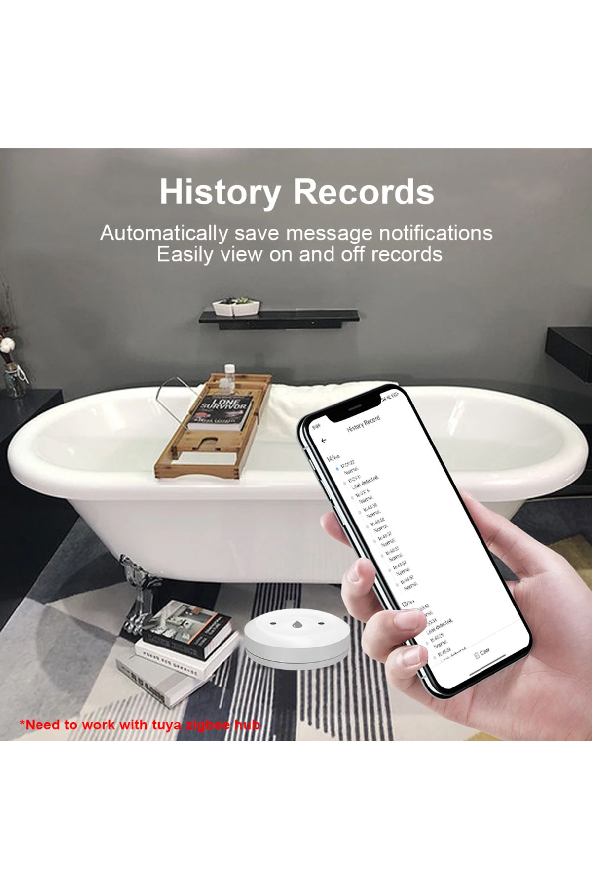 Choice-Zigbee Water Sensor Leak Flood Detector App Remote Monitoring For Kitchen/bathroom Support Home A... 5