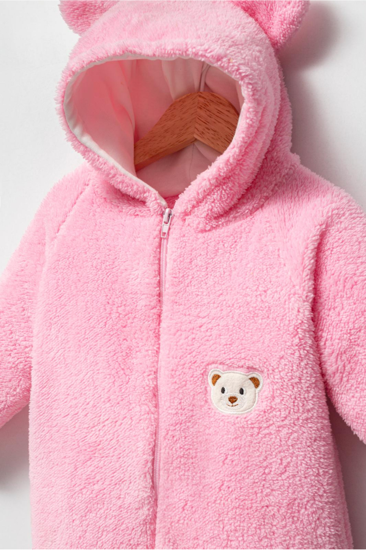 BT Baby Pembe Peluş Unisex Fermuarlı Patikli Kışlık Bebek Uyku Tulumu Welsoft fotoğrafı 3 (önizleme)