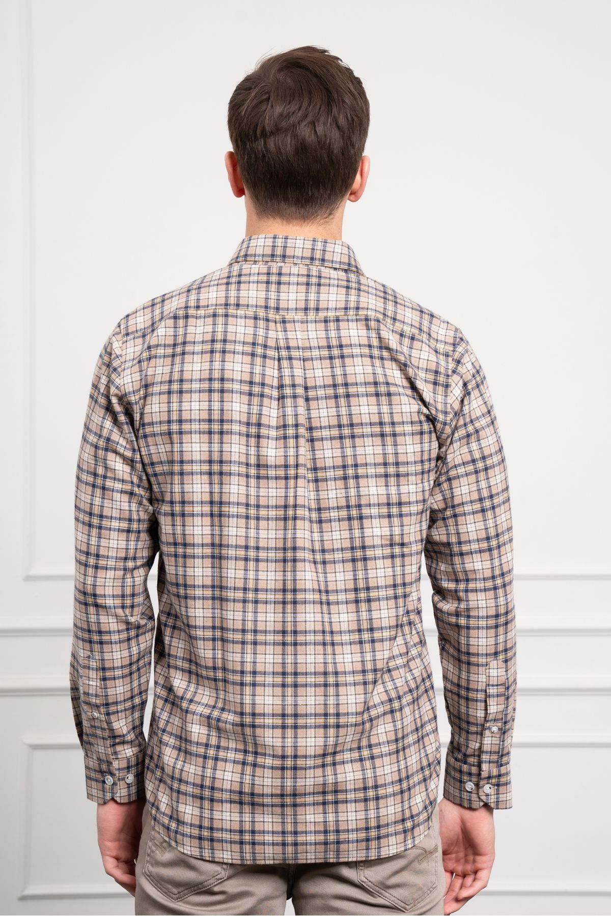 Morven-Men's Mink Winter Button Collar Regular Fit Shirt 5