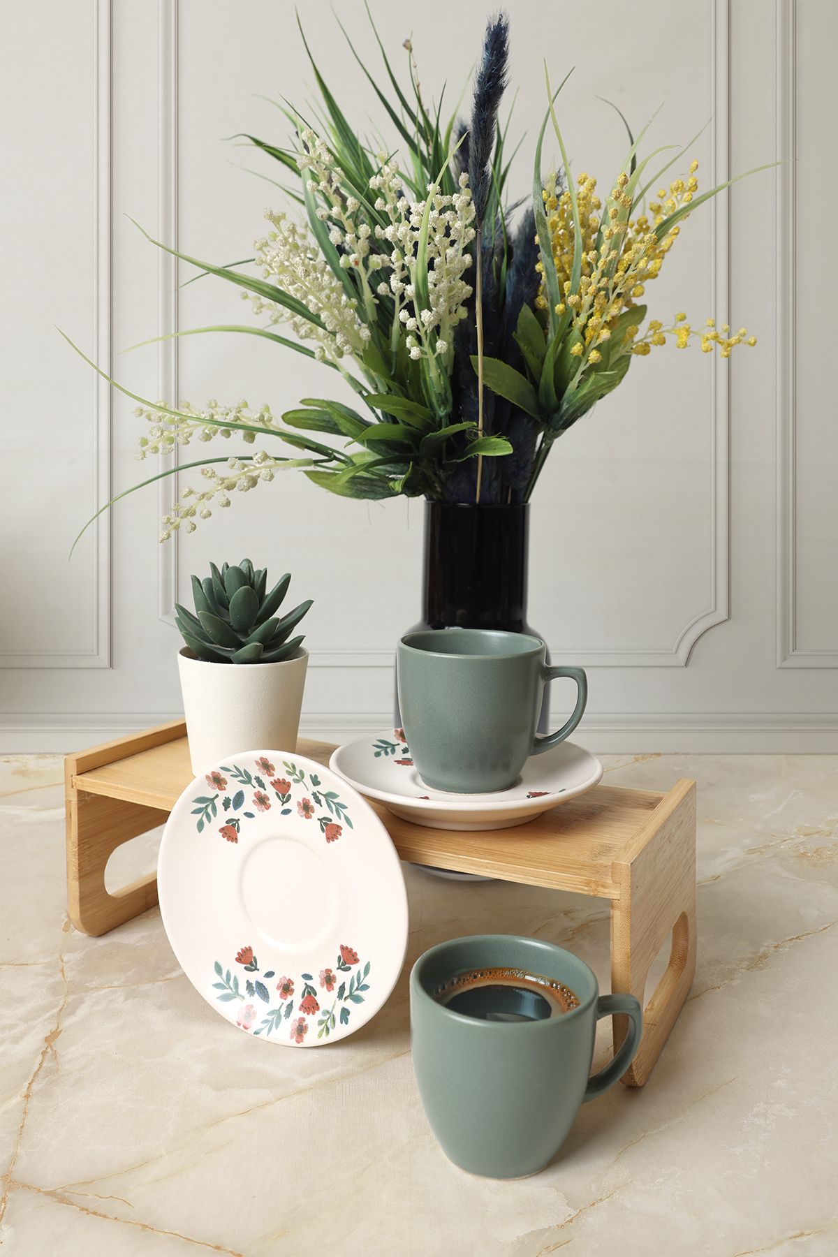 Keramika-Set de cafea Çiçek Magic 4 piese pentru 2 persoane 22621 2