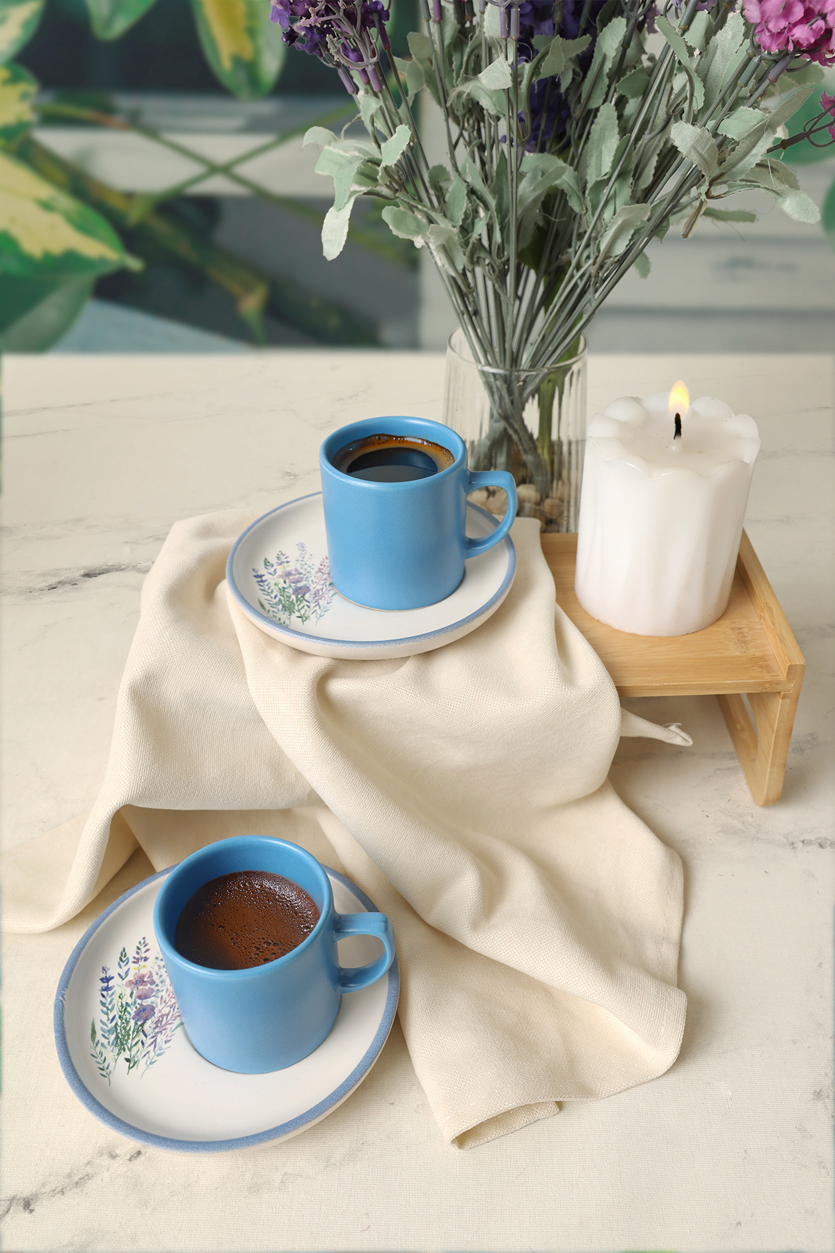ست ۴ پارچه‌ای دو نفره Elegant Blossoms مدل ۲۱۷۸۹ رنگ مابی قهوه‌ای