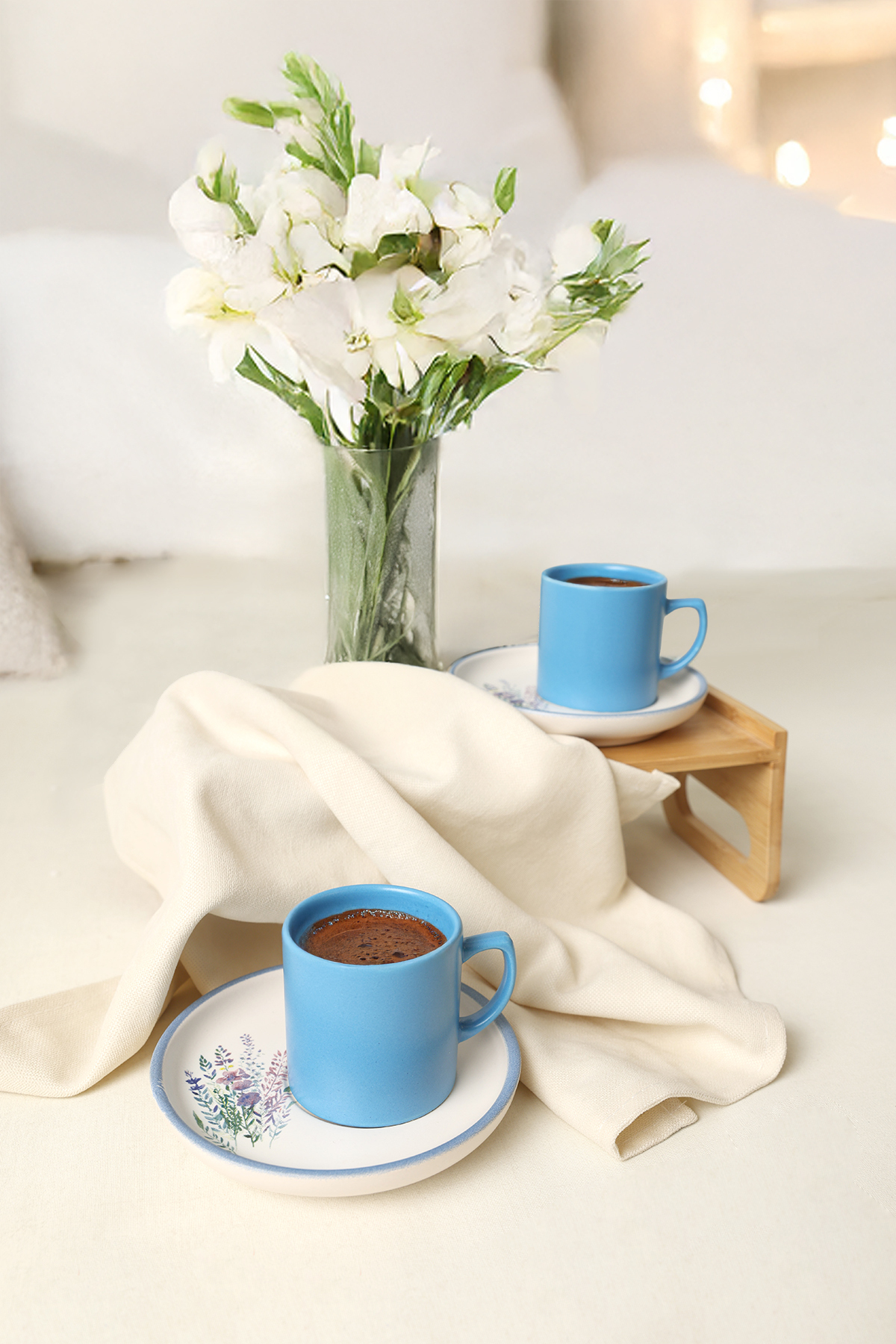 ست ۴ پارچه‌ای دو نفره Elegant Blossoms مدل ۲۱۷۸۹ رنگ مابی قهوه‌ای