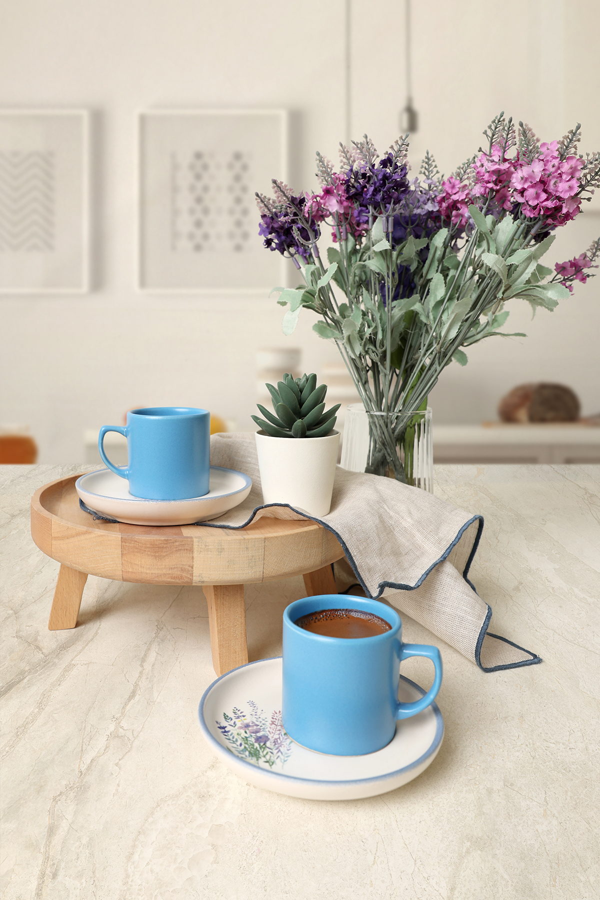 ست ۴ پارچه‌ای دو نفره Elegant Blossoms مدل ۲۱۷۸۹ رنگ مابی قهوه‌ای