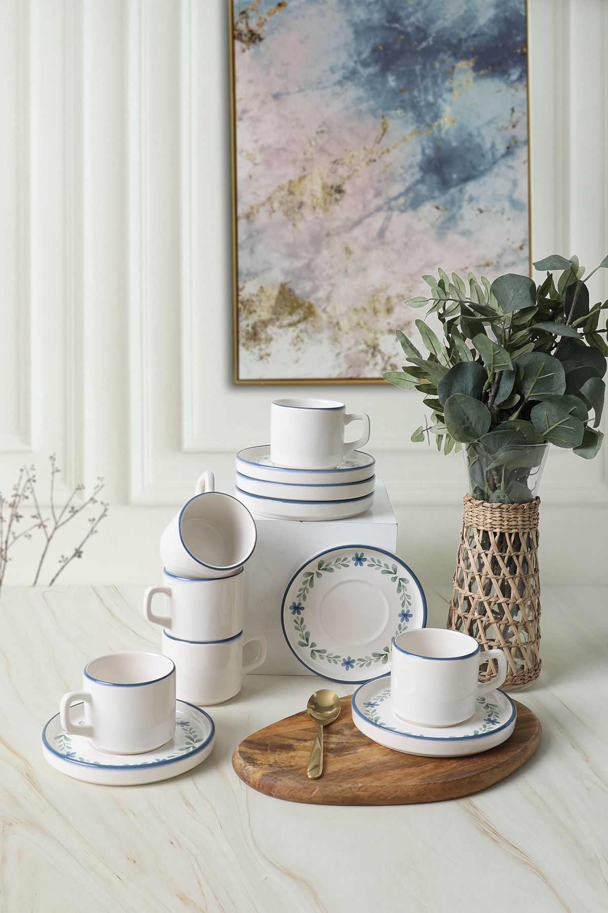 Keramika-Σετ τσαγιού Daphne Stackable 12 τεμαχίων για 6 άτομα 22921-24 4