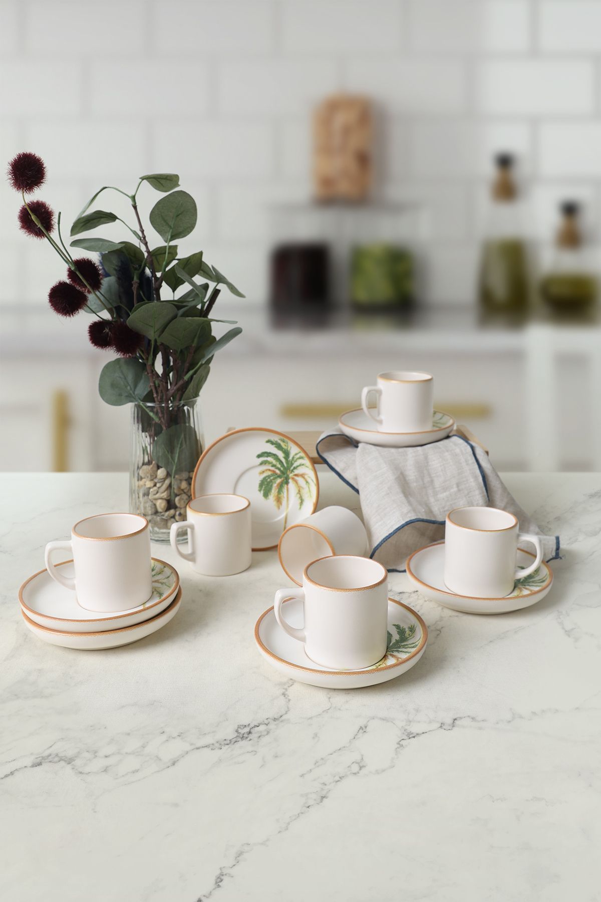 Keramika-Σετ καφέ Bronze Palm Nordic 12 τεμαχίων για 6 άτομα 22902-03 4