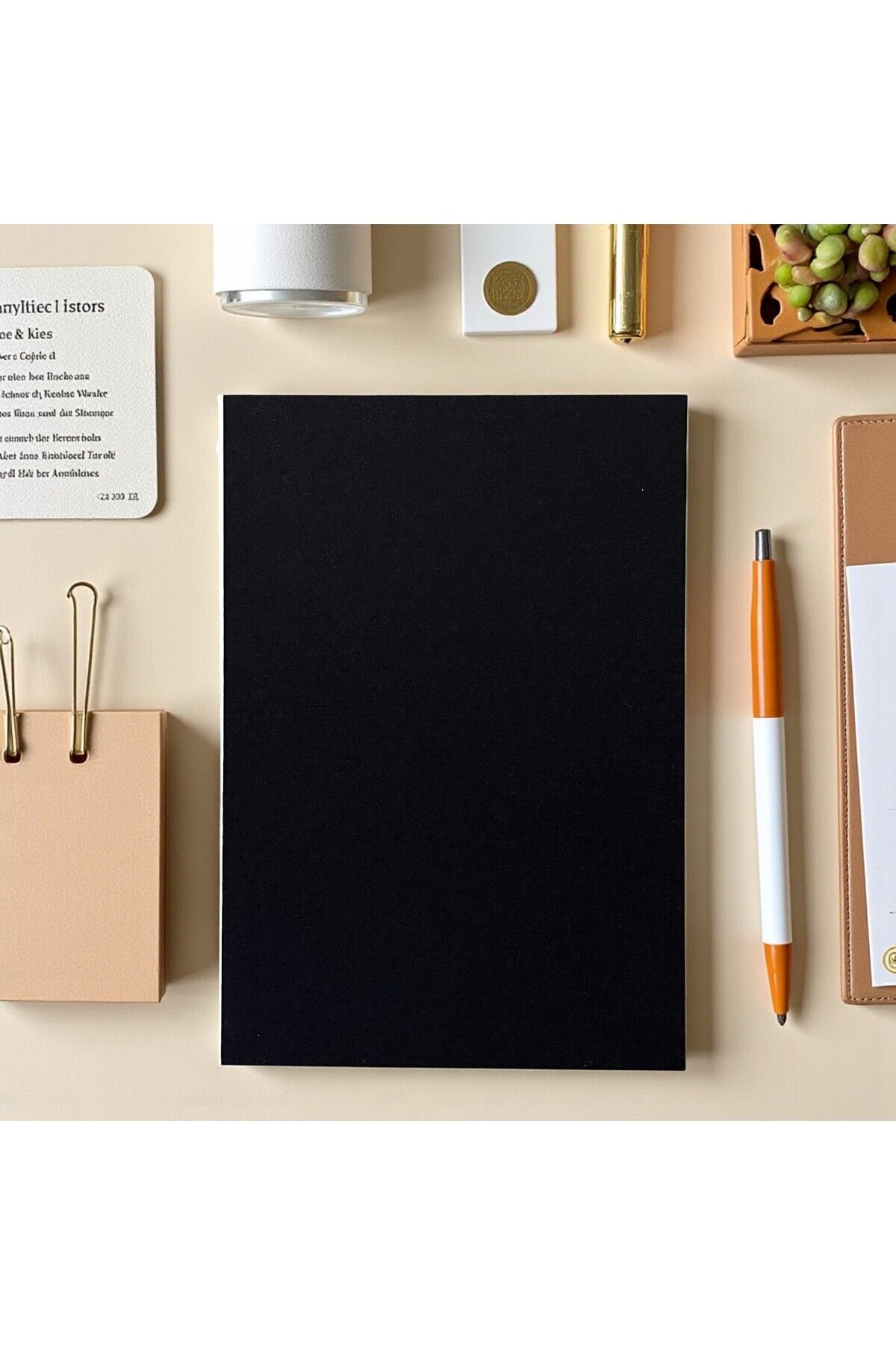 Fark Tanıtım-Special Design Black Cover A5 Enzo Dotted Notebook - 180 Degree Openable 2