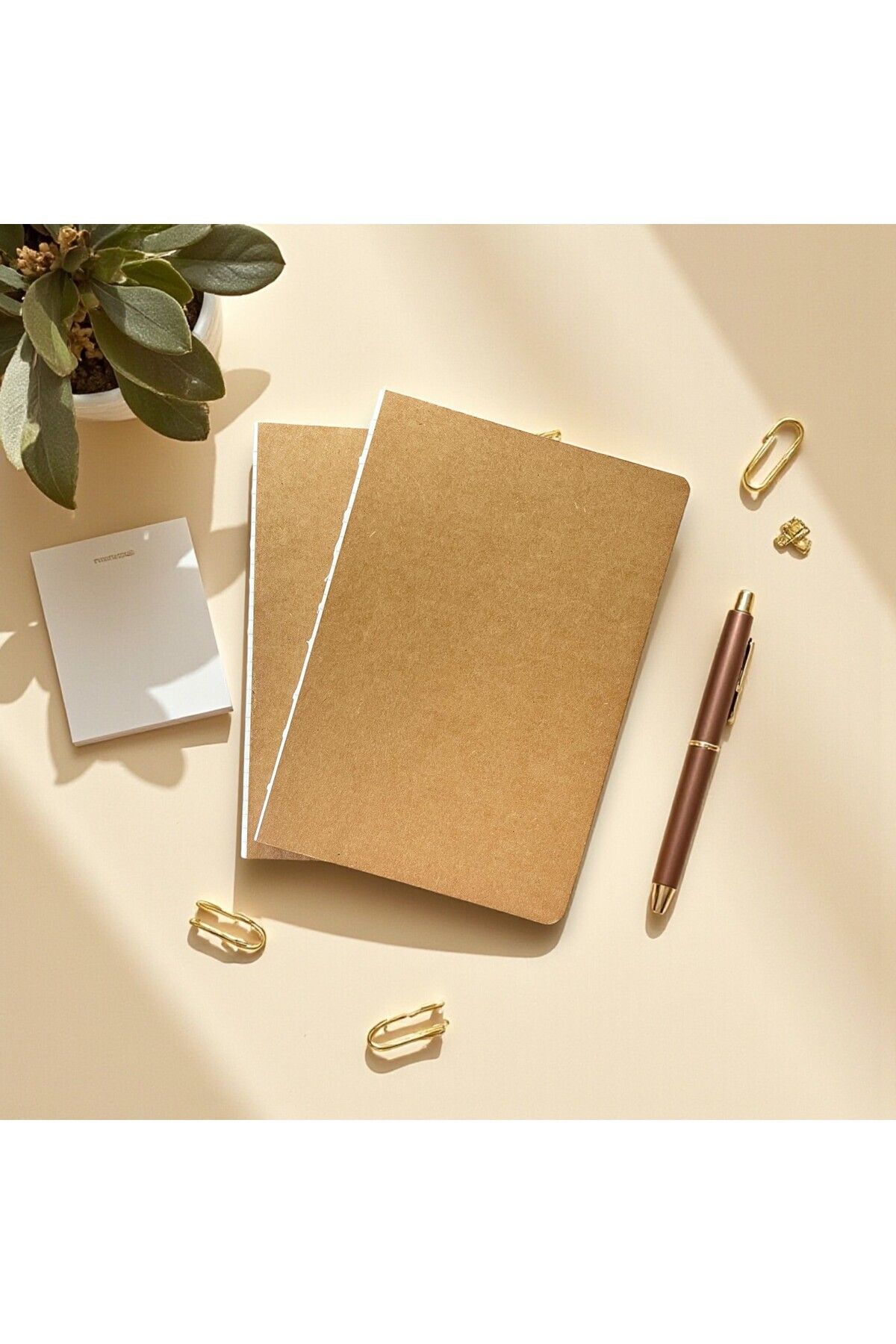 Fark Tanıtım-Special Design Kraft Cover A5 Enzo Dotted Notebook - 180 Degree Openable 5