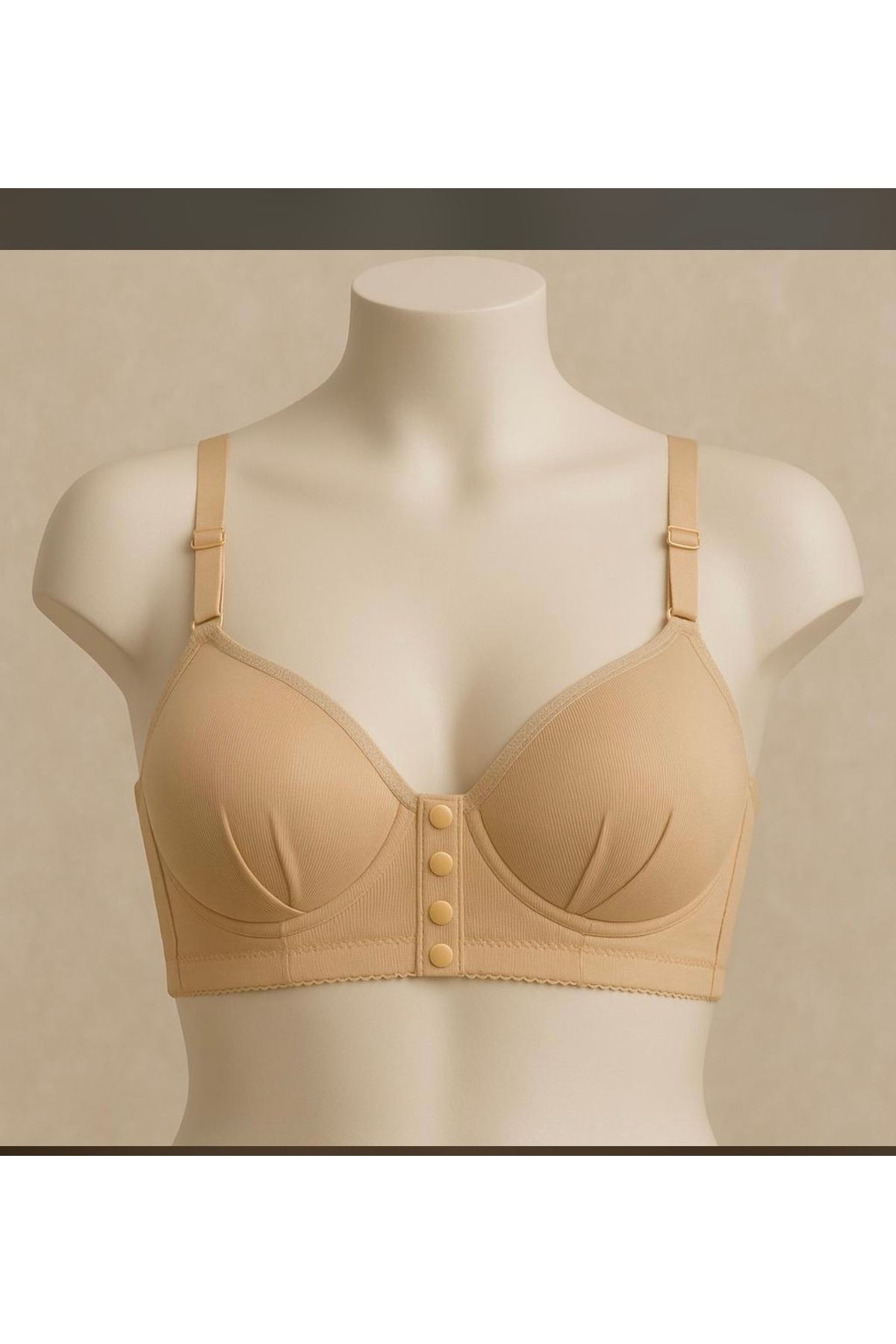 SATTENS-Front Button Hollow Unbuttressed Plus Size Bra Soft Comfortable Mold Gathering Bra 3