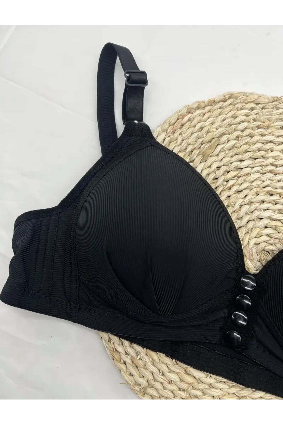 SATTENS-Front Button Hollow Unbuttressed Plus Size Bra Soft Comfortable Mold Gathering Bra 3