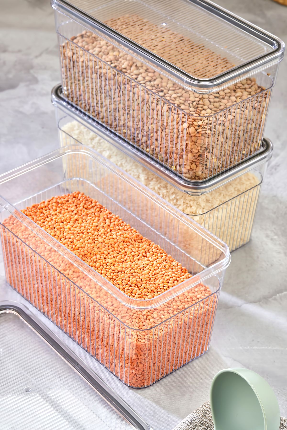 Espas Home-3 Piece Storage Container Set with Gaskets and Leak-Proof Lids – Refrigerator and Dry Food Compatible 3X3600 ml 4