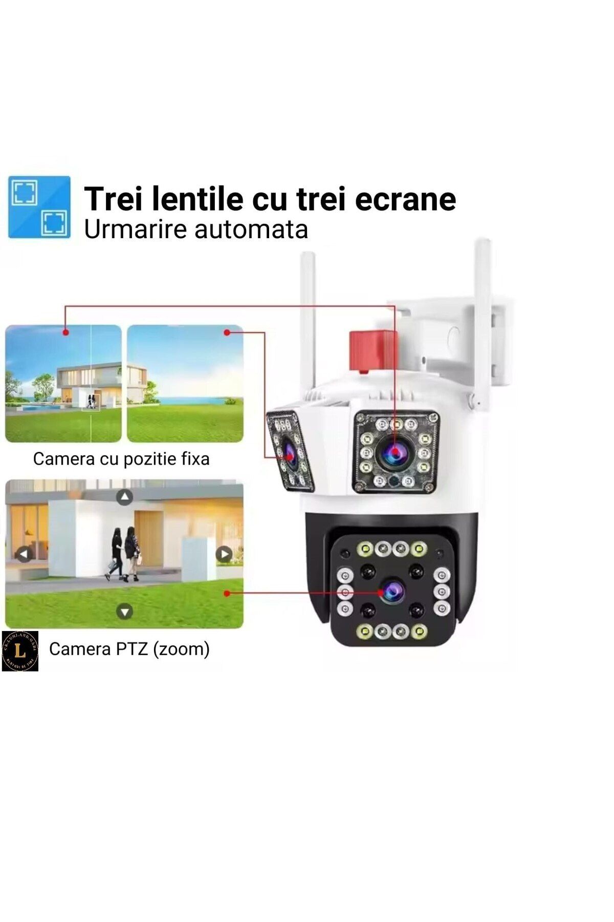 CR LUMI AND GABI-Surveillance Camera With 3 Lenses, Mobile App, Horizontal And Vertical Rotation, Ptz Camera 8