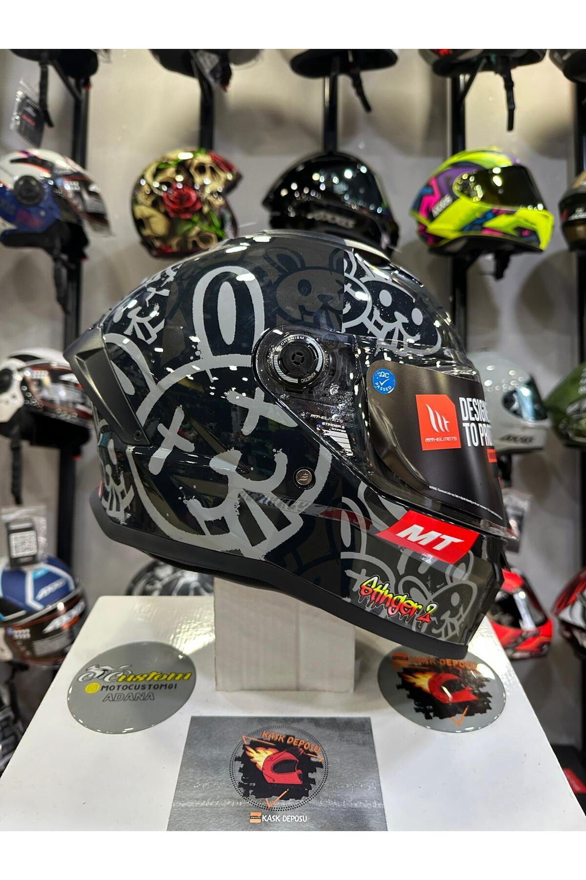 MT Helmets Stinger 2 RAM F1 Parlak Motosiklet Kaskı