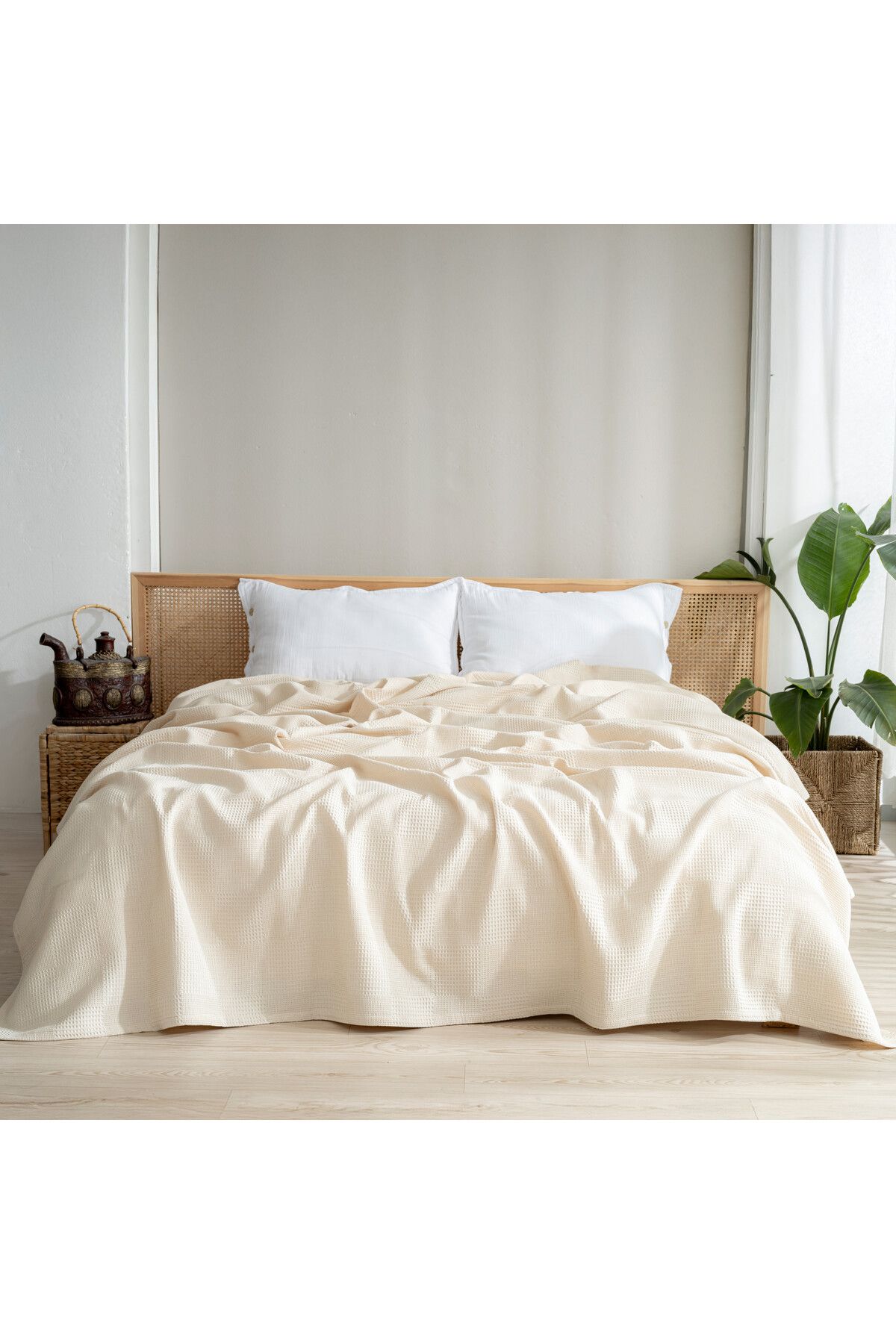 MYLASA HOME-Cuvertură de pat Waffle Pike Single - 100% bumbac ușoară Utilizare în 4 anotimpuri Pikes de înaltă calitate 2