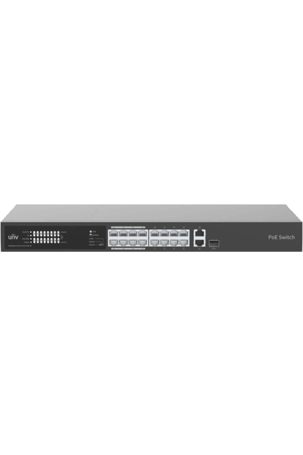 Uniview-Switch cu 16 porturi PoE, 1 port Gigaethernet, 1 port combinat - UNV NSW2020-16T1GT1GC-POE-IN 1