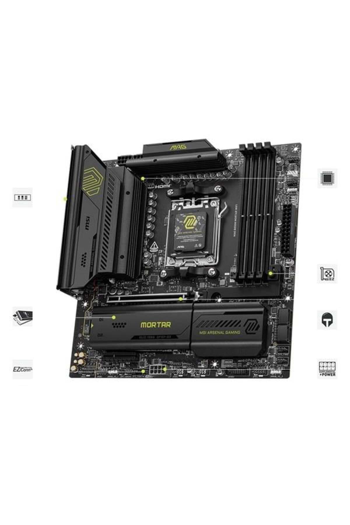 MSI-Mag B850M Mortar Wifi7 Ddr5 Hdmi-Dp Pcie 5.0 Am5 Matx 6