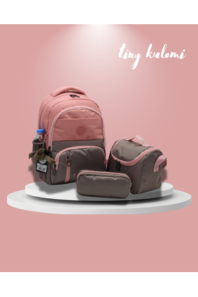 Tiny Kulomi Sade İlkokul Çantası Düz Saten Kumaş Su Geçirmez İlk Okul Sırt Ça...