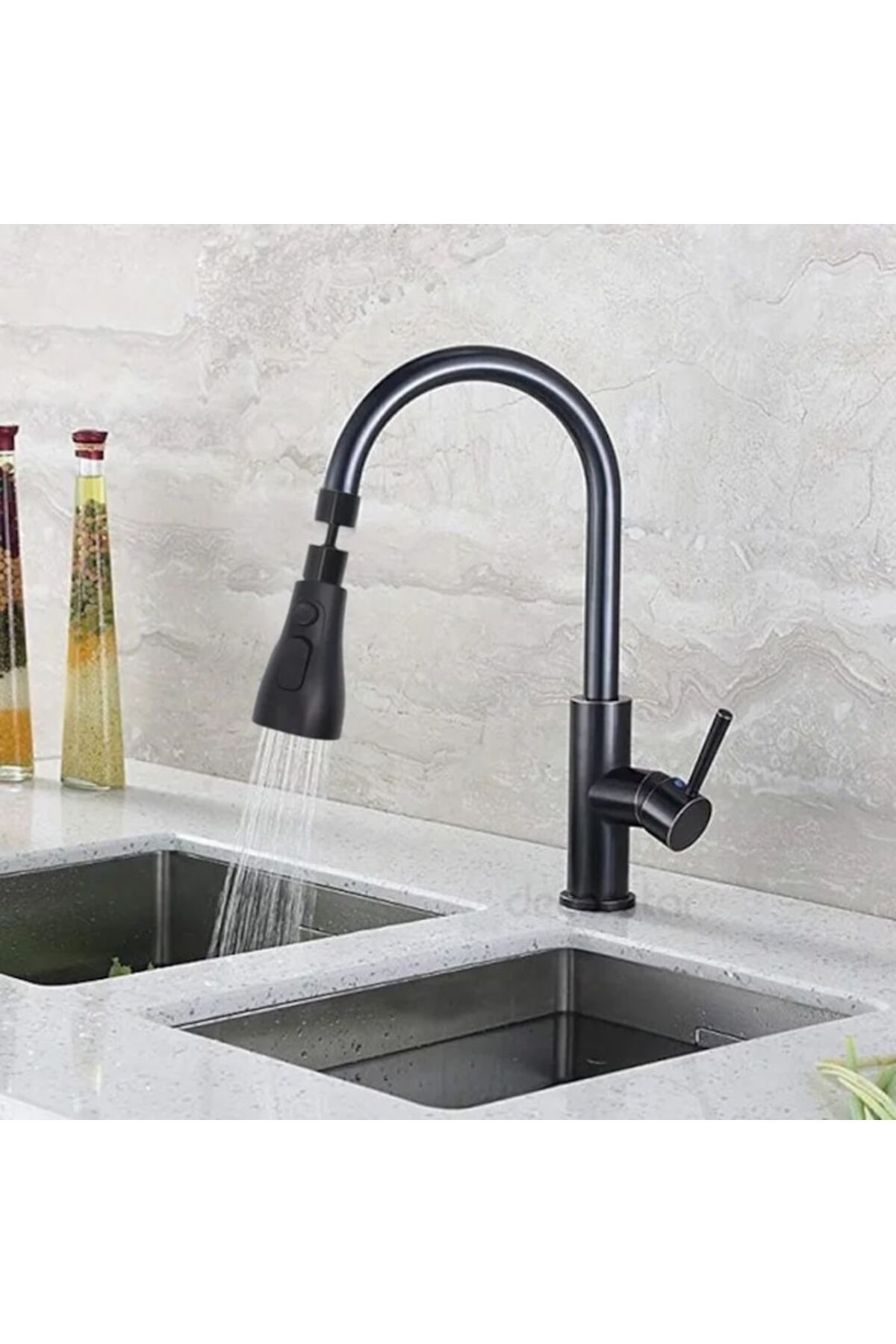 OEM-Universal Rotating Extension for Faucet, 3 Modes, ABS, Water Saver Function, Thread M22, Black 3