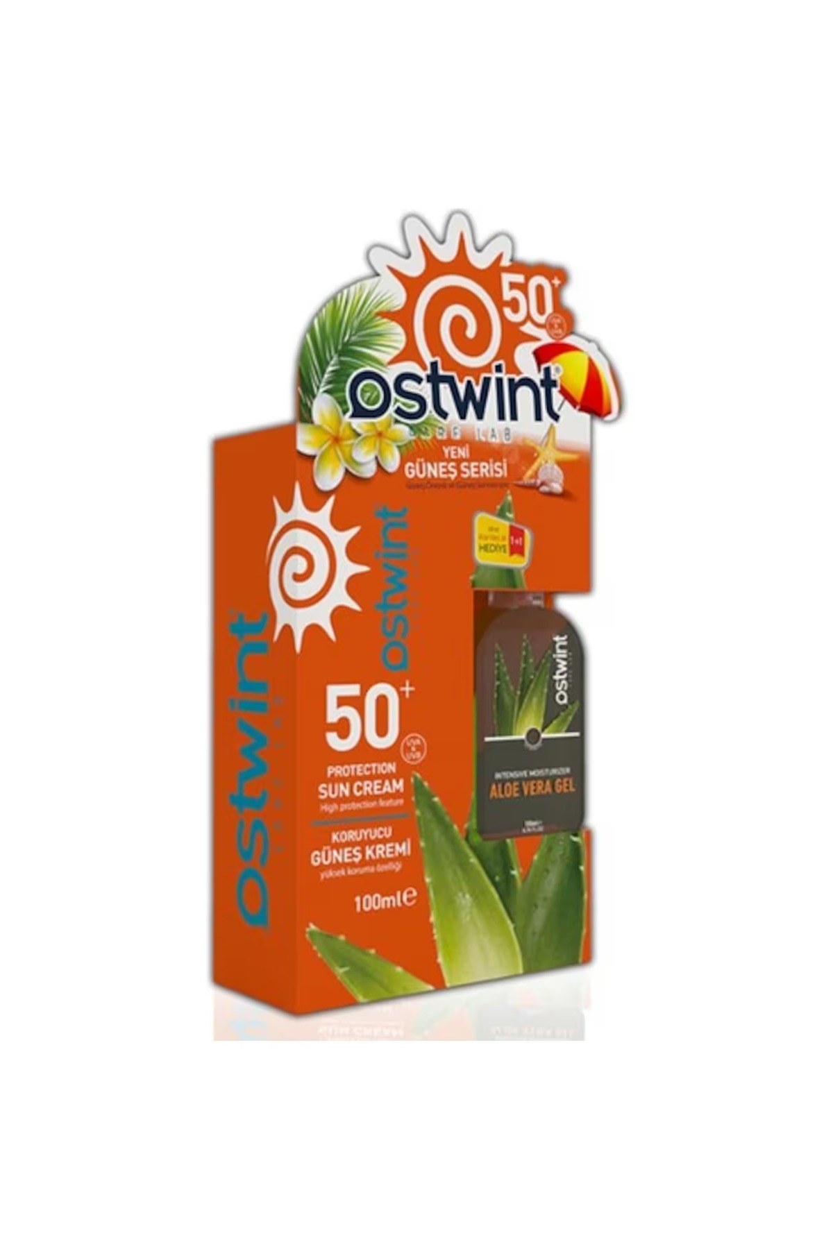 180 Ml Aloe Vera Jel hediyeli Koruyucu Güneş Kremi 100 ml. spf 50 yüksek koruma — 3098 — تصویر 2 از 3