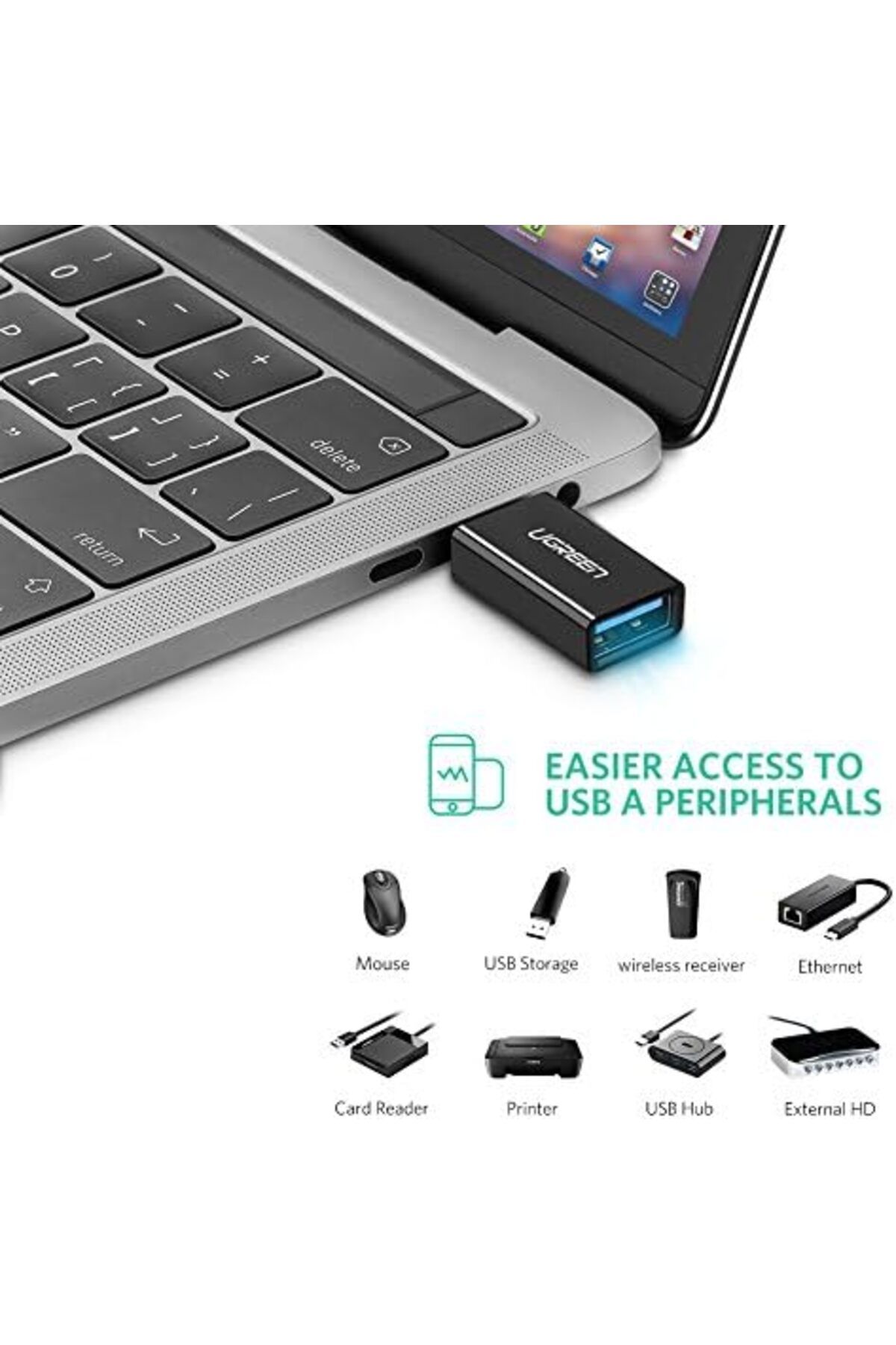 Ugreen-USB C Adapter USB C to USB 3.0 A Male OTG Adapter Supports New MacBook, Galaxy S9, S8, Note 8 4
