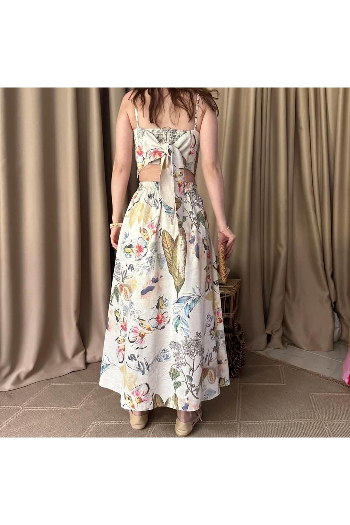 lizge giyim-PATTERNED MIDI SKIRT 8