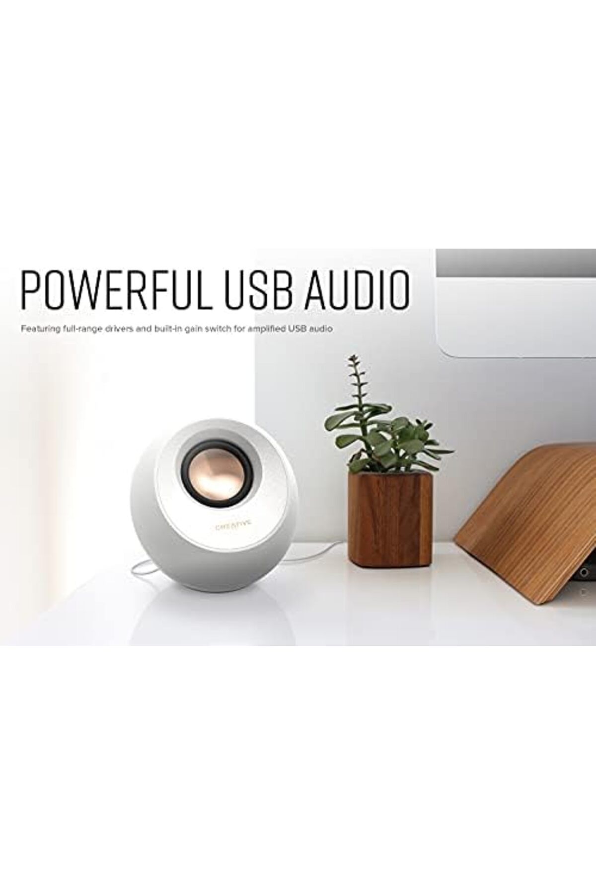 CREATIVE-مكبرات صوت سطح المكتب Pebble V3 Minimalistic 2.0 USB-C مع صوت USB، وتعزيز الحوار الواضح، 6