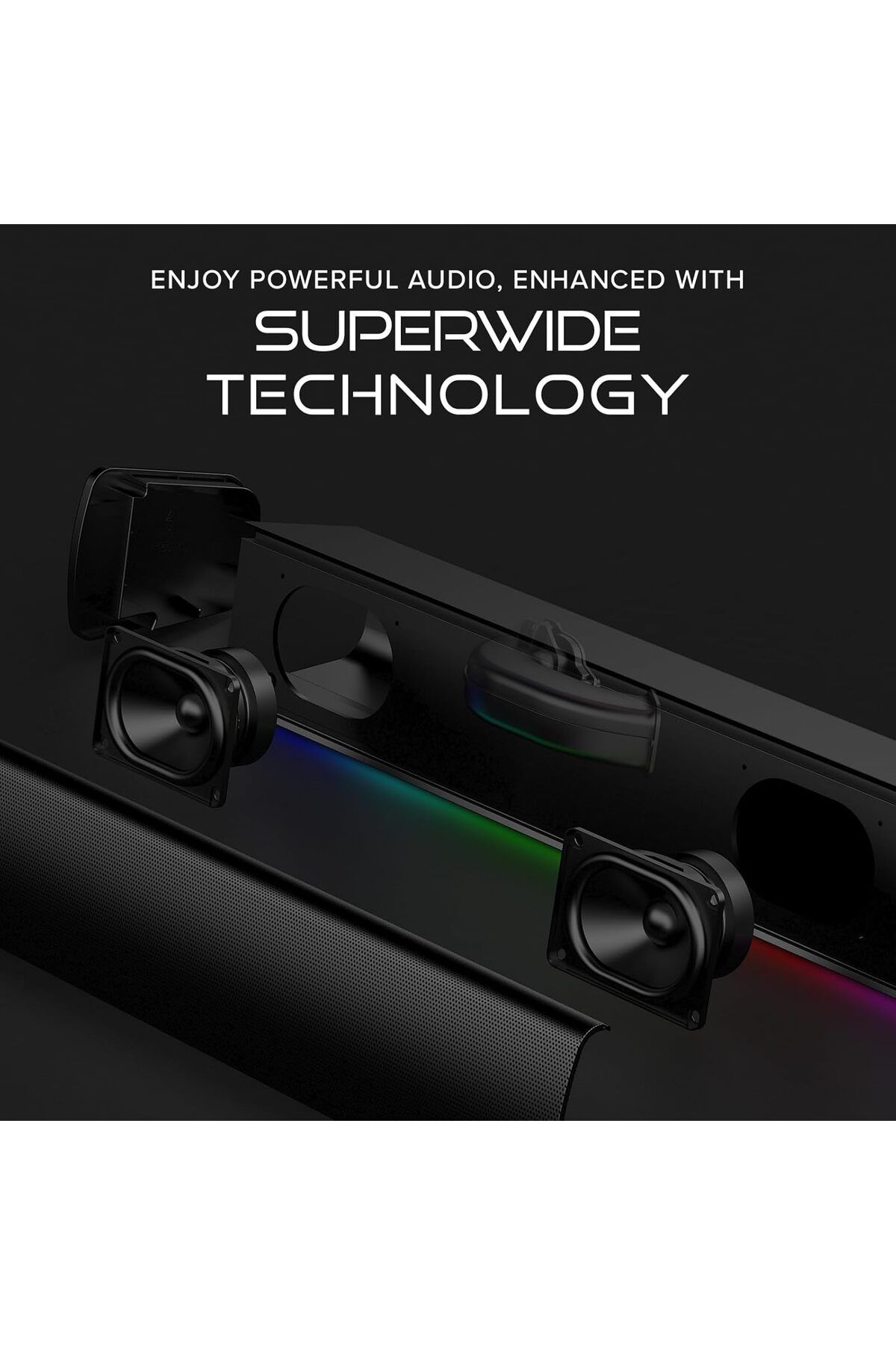 CREATIVE-Sound Blaster GS3 Compact Gaming Soundbar with RGB and SuperWide Technology 8