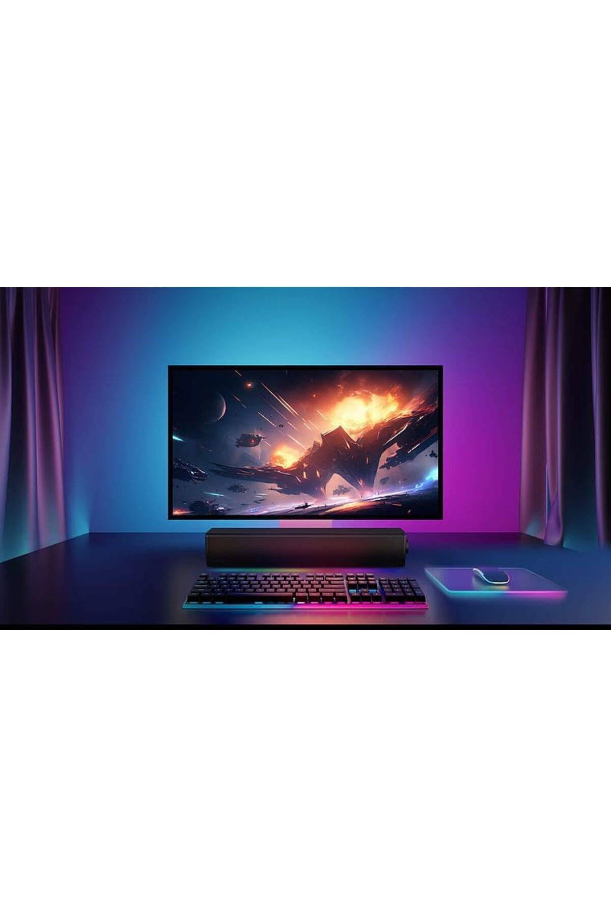 CREATIVE-Sound Blaster GS3 Compact Gaming Soundbar with RGB and SuperWide Technology 3
