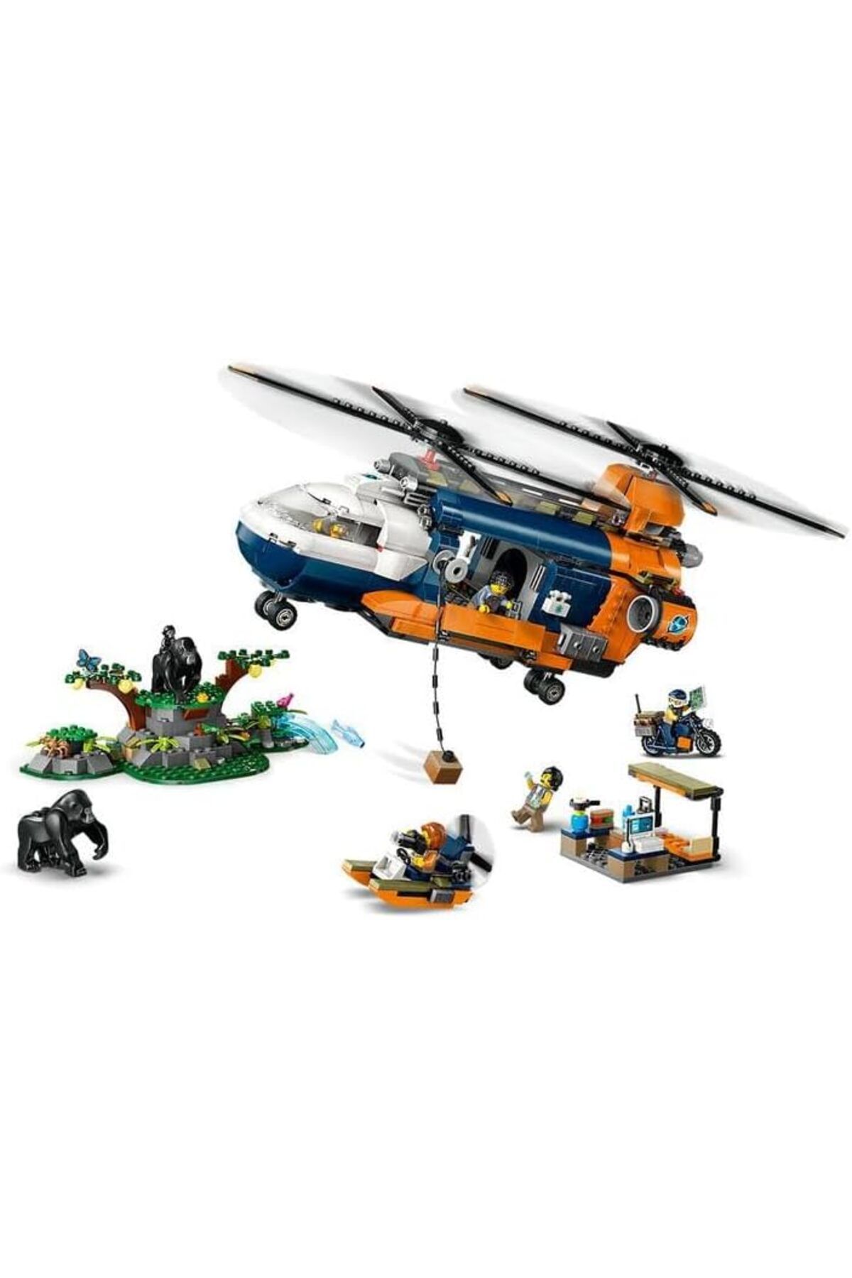 LEGO-City Jungle Explorer Helicopter at Base Camp, Vehicle Building Toy Adventure Set for 8 Plus Yea 4
