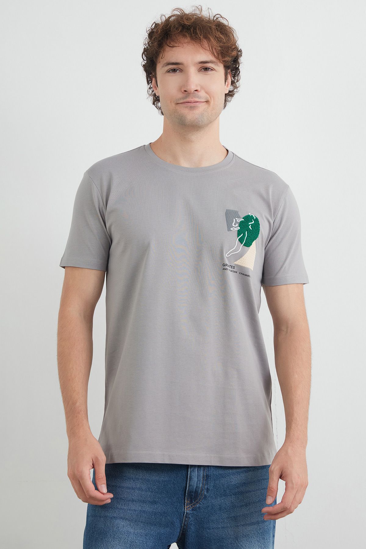 Fulla Moda-Κεντημένο T-Shirt με λαιμόκοψη 1