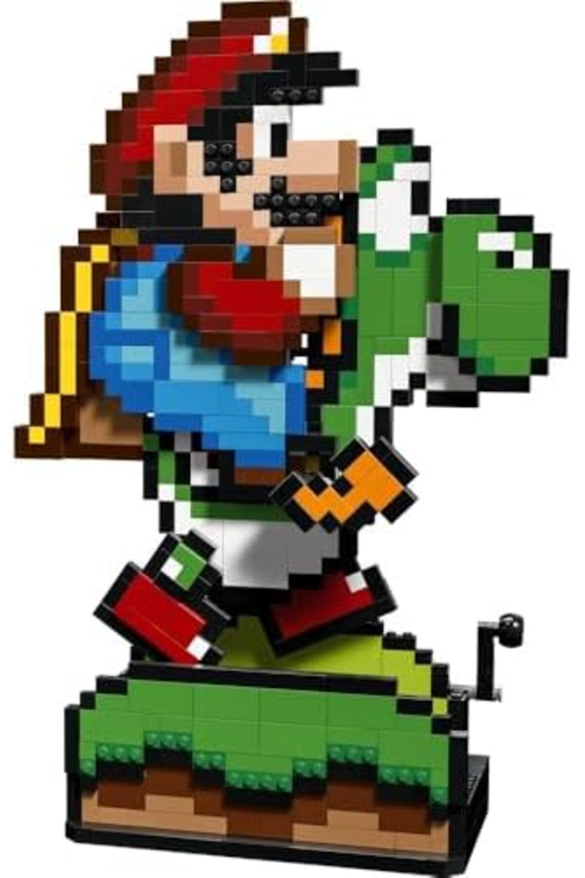 LEGO-Super Mario World: Mario & Yoshi Building Set, Model Kit for Adults to Build, with Pixelated Ch 7