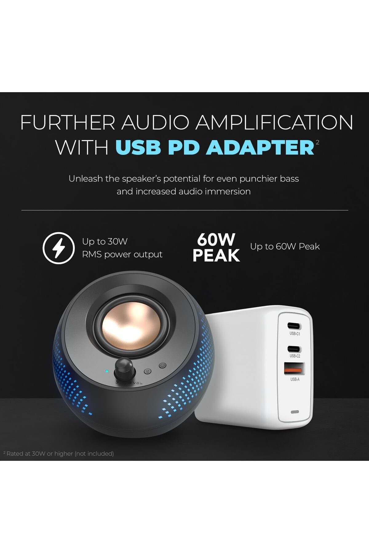 CREATIVE-Pebble X 2.0 USB-C Computer Speakers with Customizable RGB Lighting, Bluetooth 5.3, USB Aud 7