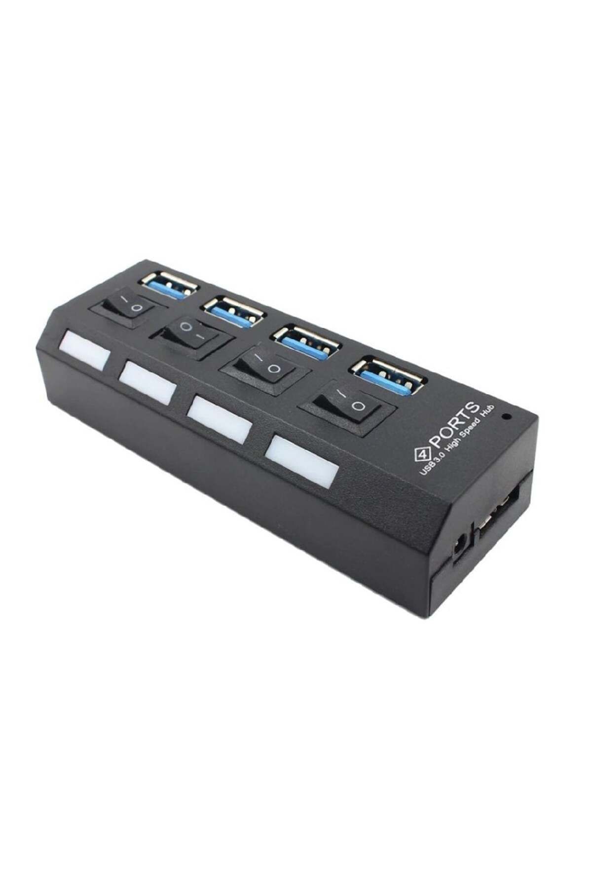 divendi-ro-USB Hub with 4 High Speed USB 3.0 Port, On/Off Button, with included power cable, black 3