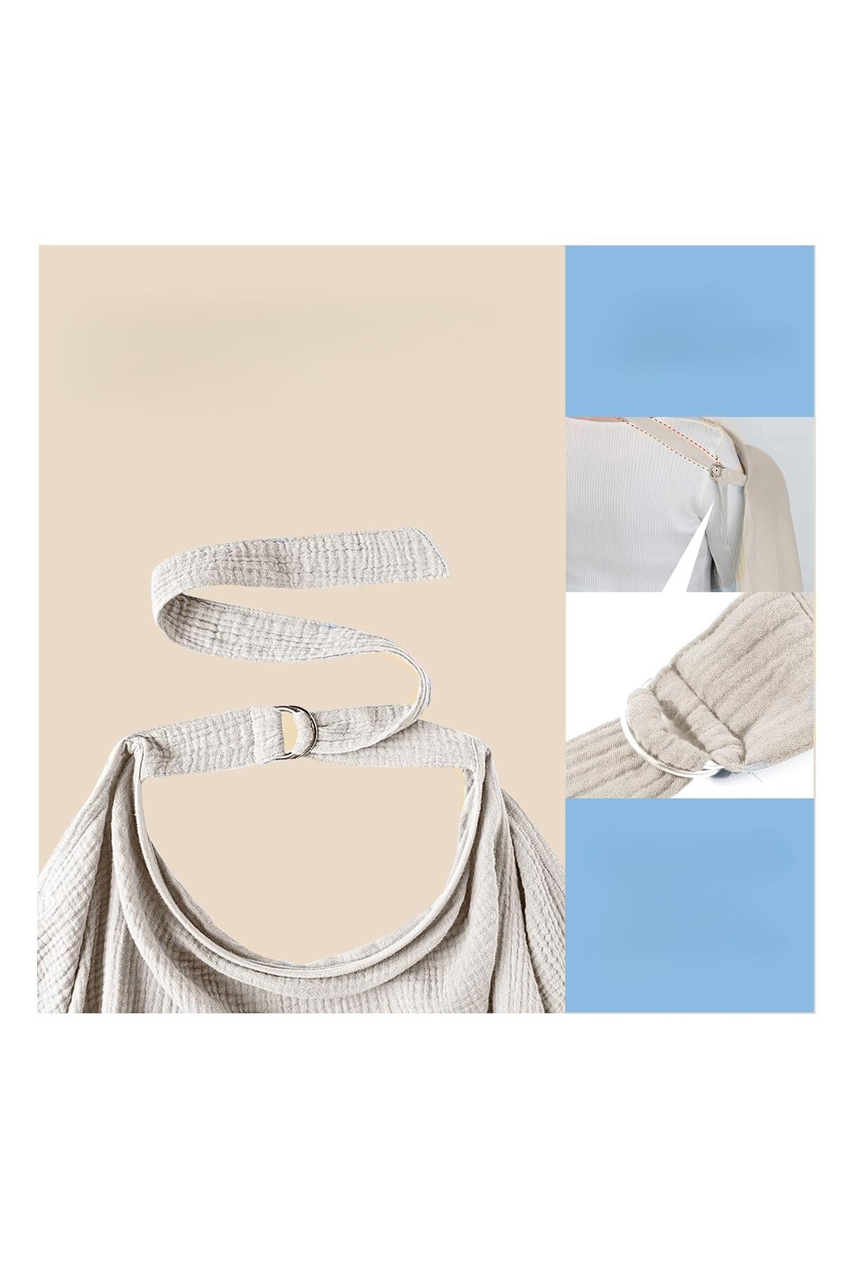 TEGA 2 Katlı Balenli Emzirme Örtüsü 70x100 cm | %100 Pamuk Müslin | Nefes Alan Kumaş fotoğrafı 4 (önizleme)